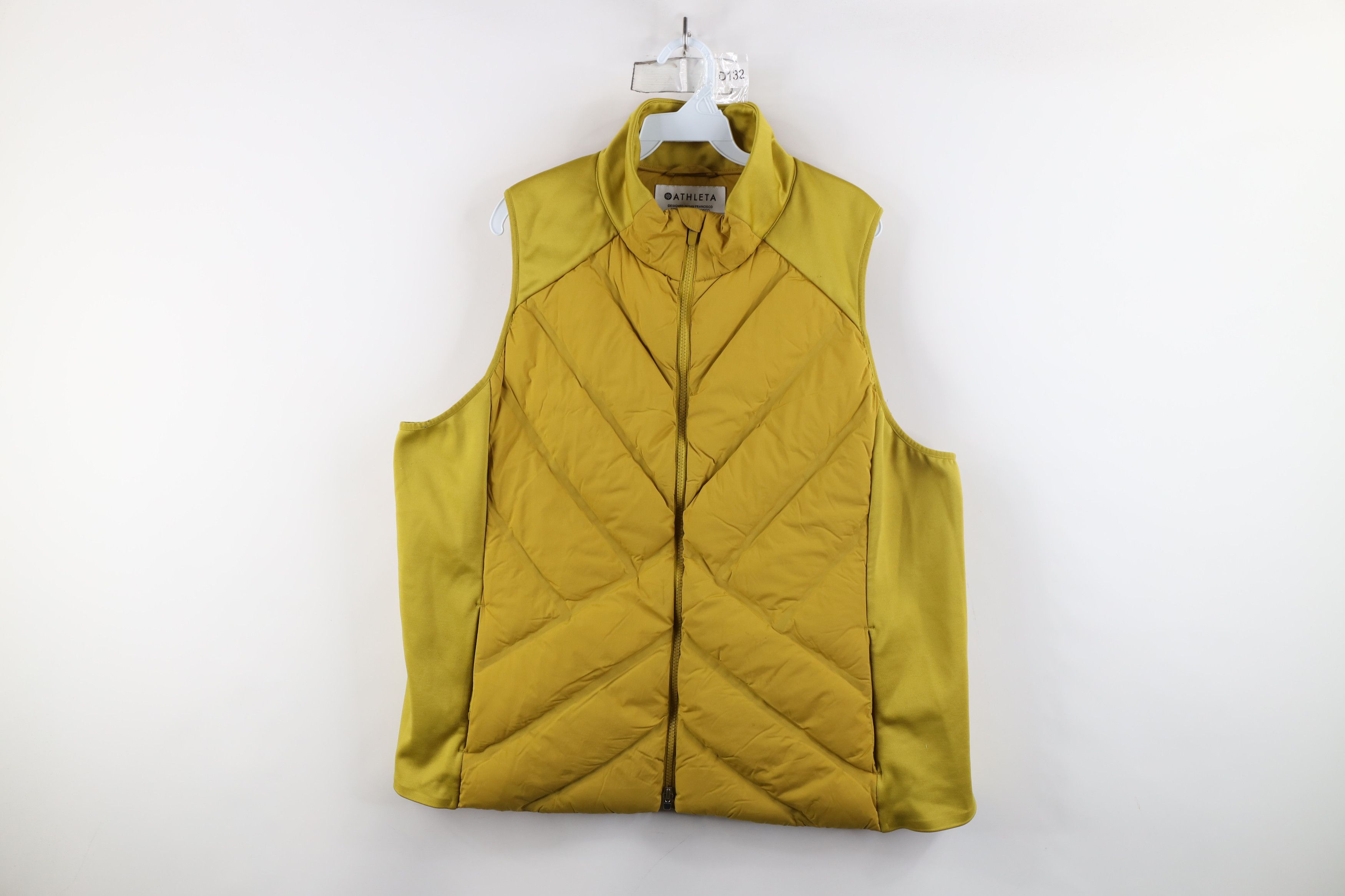 Athleta × Vintage Athleta Down Insulated Full Zip Puffer Vest Jacket Yellow Size XXL / US 16-18 / IT 52-54 - 1 Thumbnail