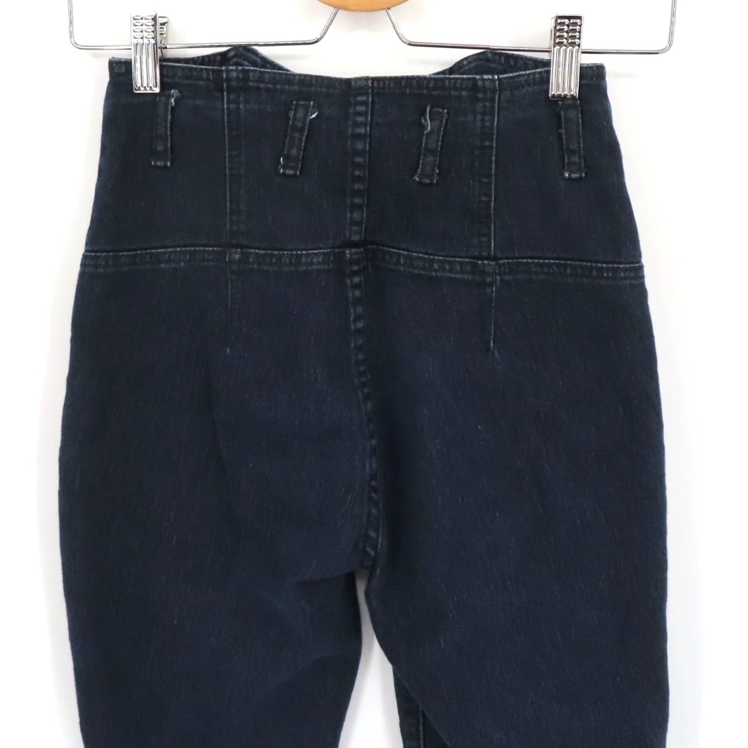 Vintage Era Of Chaos Jeans Women 24 Dark Blue Den​im Button Fly Cotton Blend Regular Ankle Pockets Vintage No Size 42" / US 20 - 6 Thumbnail