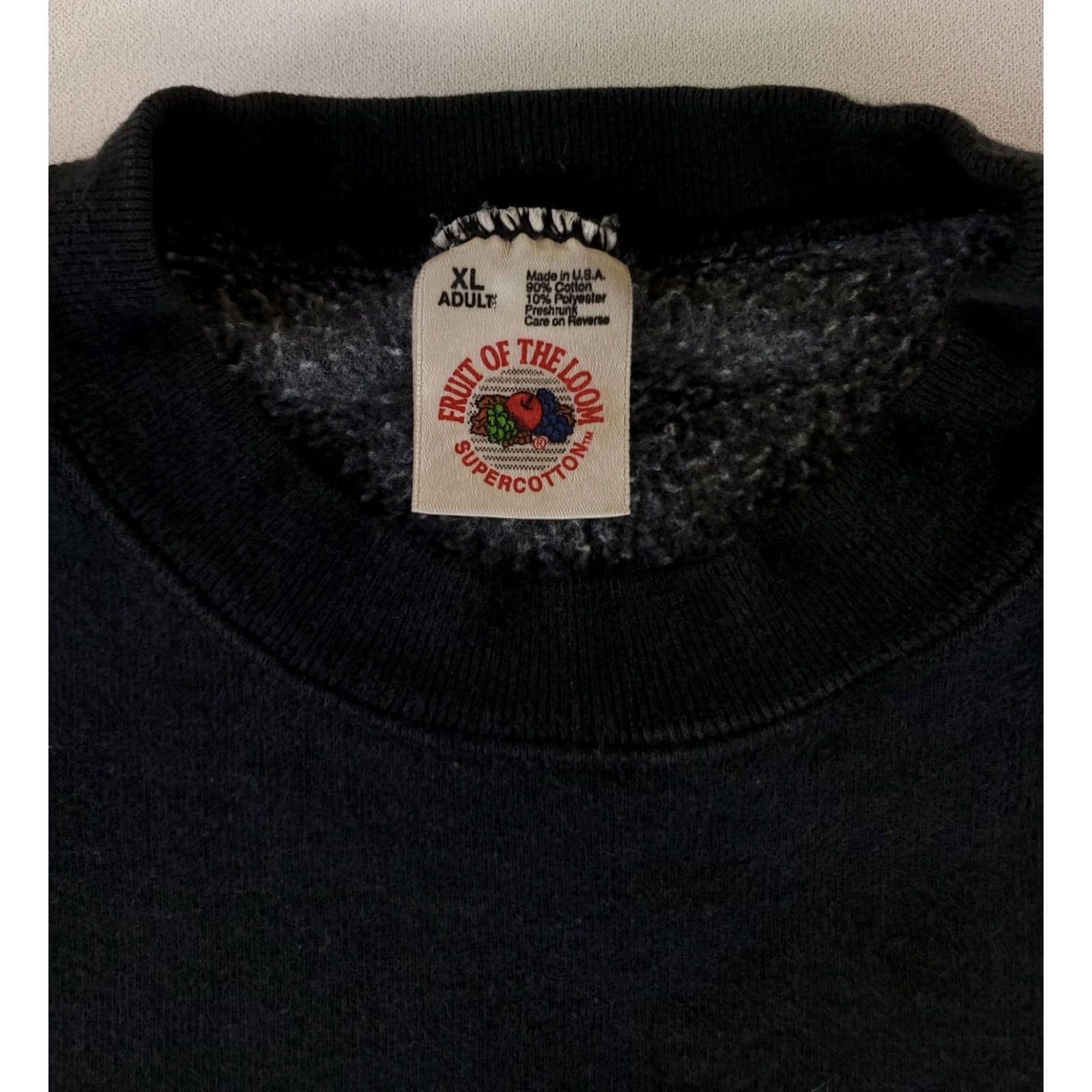 Fruit Of The Loom VINTAGE Fruit of the Loom Sweatshirt Mens XL Black 90s Ponak's Mexican Supercotton Pullover Size US XL / EU 56 / 4 - 3 Thumbnail