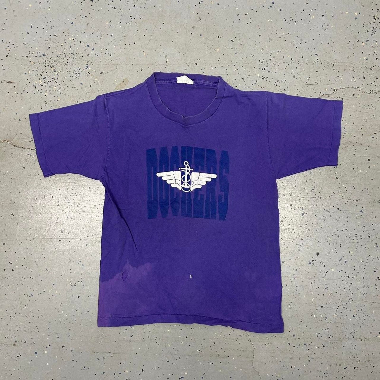 Dockers Purple and white vintage 90s Dockers tee Size US M / EU 48-50 / 2 - 1 Thumbnail