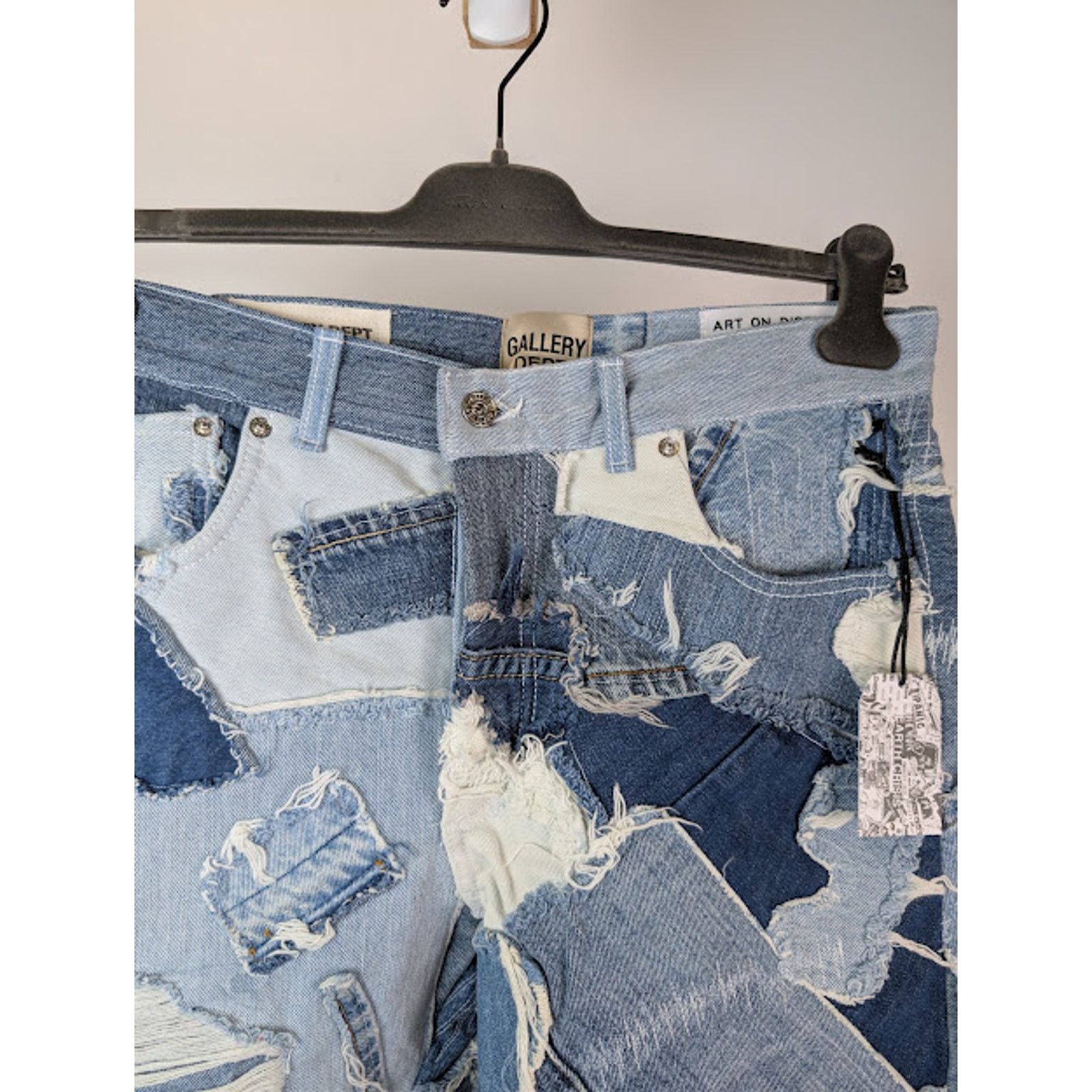 Gallery Dept. o1rshd1 Logan Distressed Patchwork Denim Jeans in Indigo Size US 34 / EU 50 - 8 Thumbnail