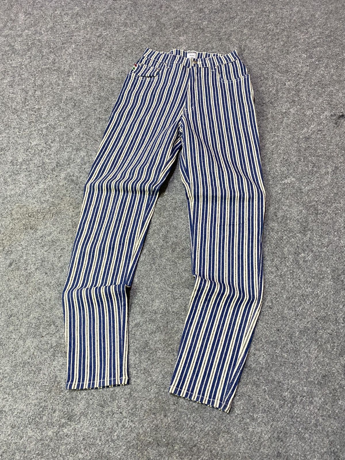 Moschino Vintage Moschino Italy Stripe Flare Jeans Size 23" - 2 Thumbnail