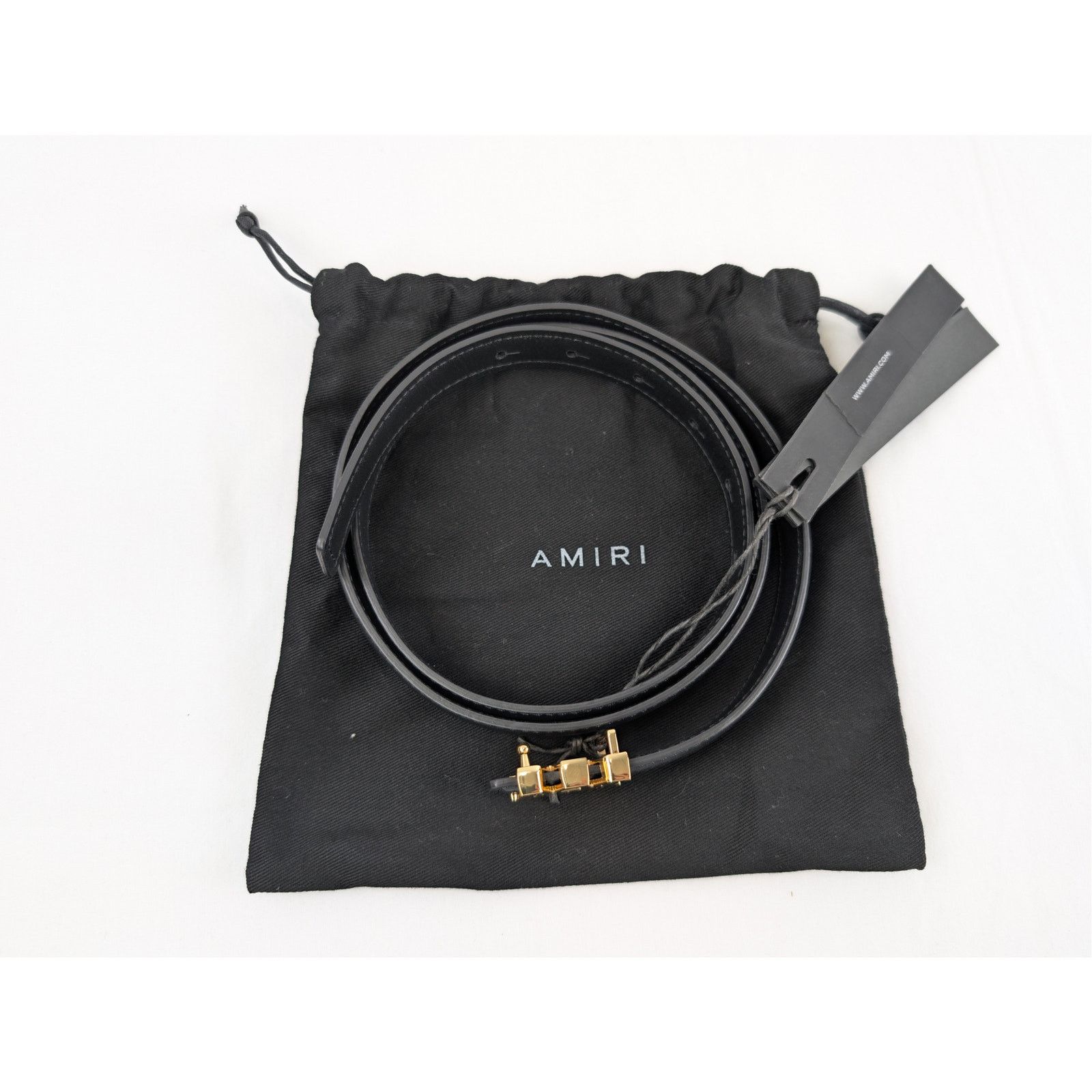 Amiri o1rshd1 Q:3 / Size: 95cm / MA 2 Cm Belt in Gold/Black Size 38 - 16 Thumbnail