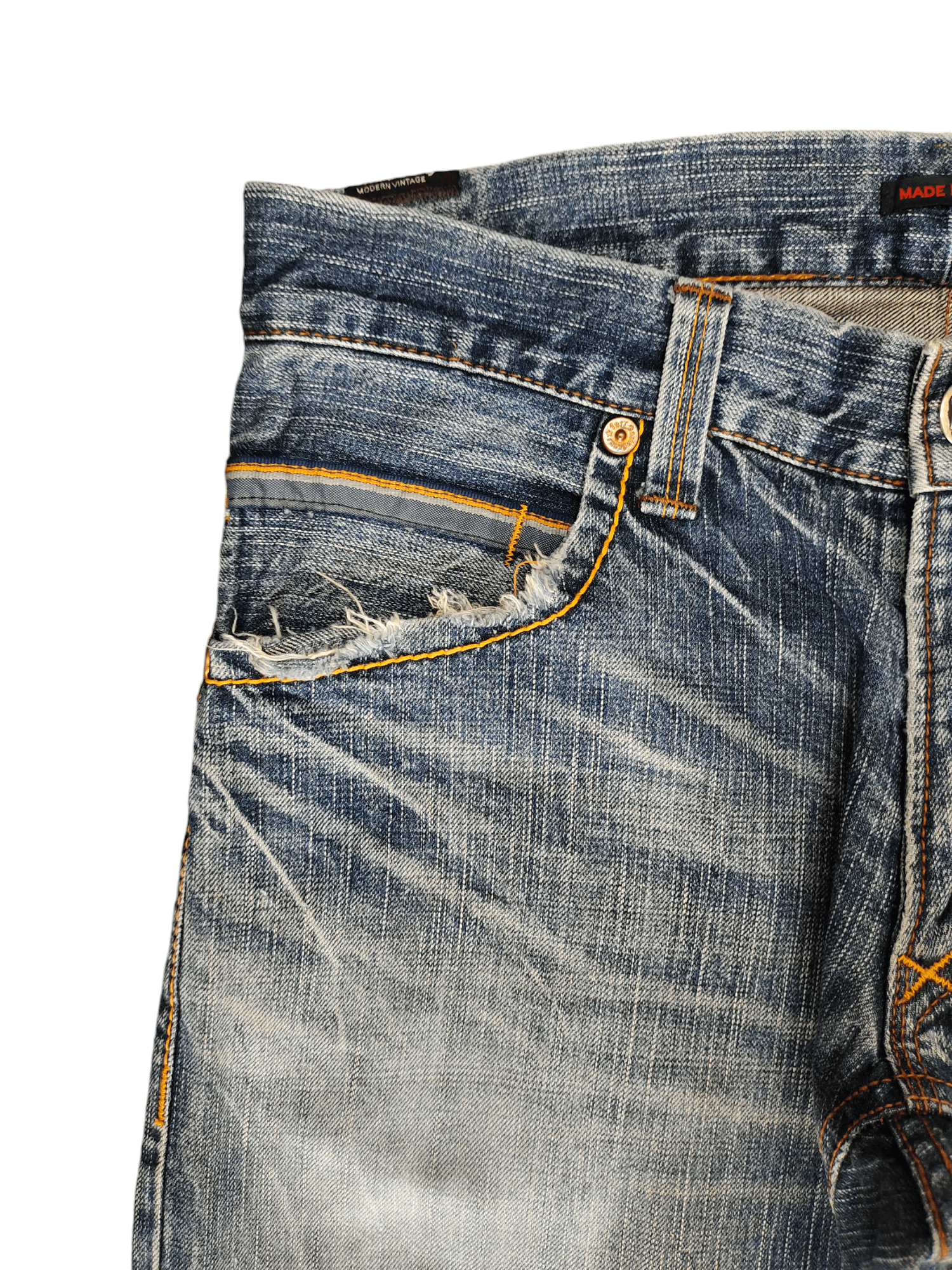 Comme des Garcons × Undercover Vintage Blue Way Japan Clawmark Distress Faded Jeans Size US 32 / EU 48 - 3 Thumbnail