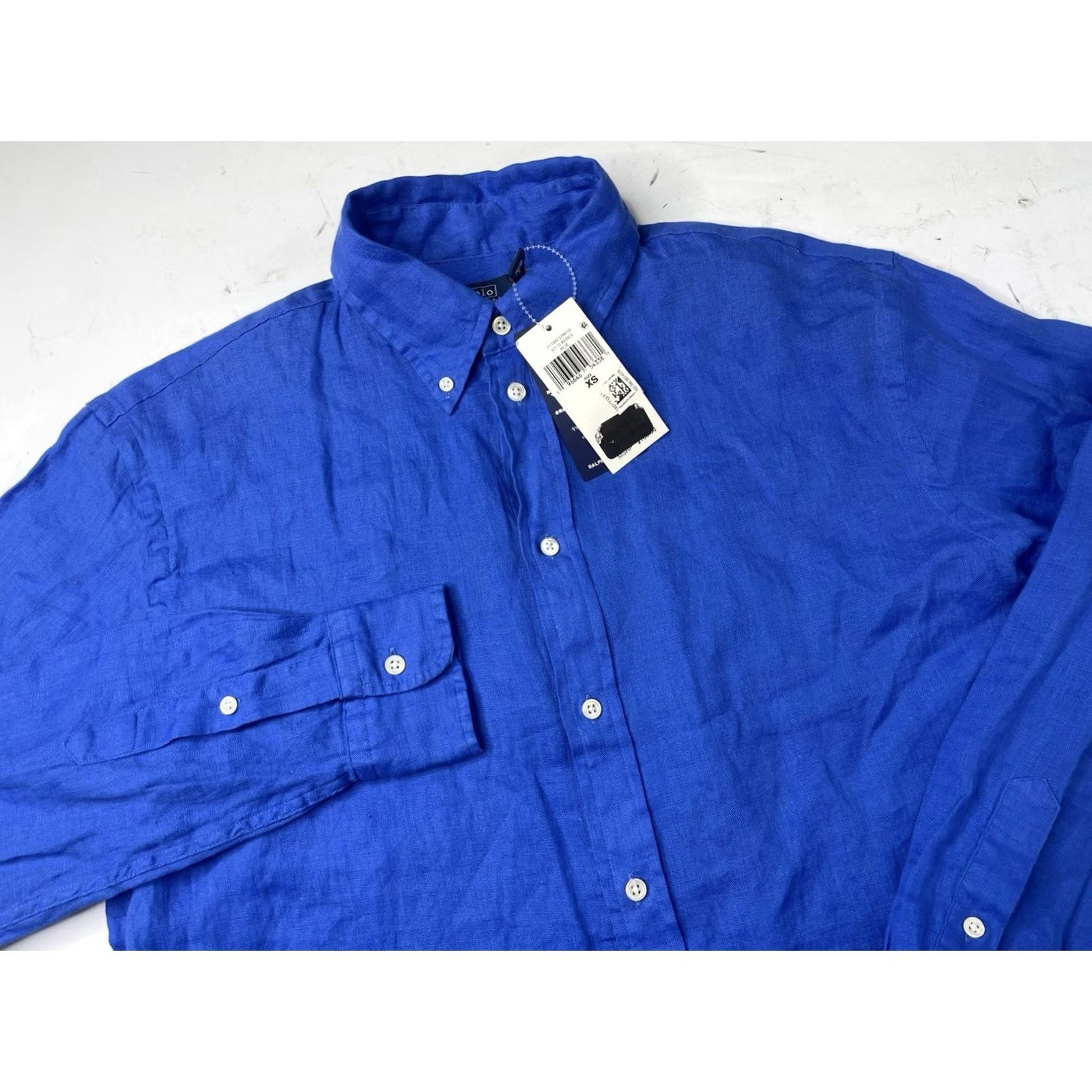Polo Ralph Lauren VINTAGE Polo Ralph Lauren Blue Linen Button-Up Shirt Long Sleeve Men’s XS Size US XS / EU 42 / 0 - 2 Thumbnail