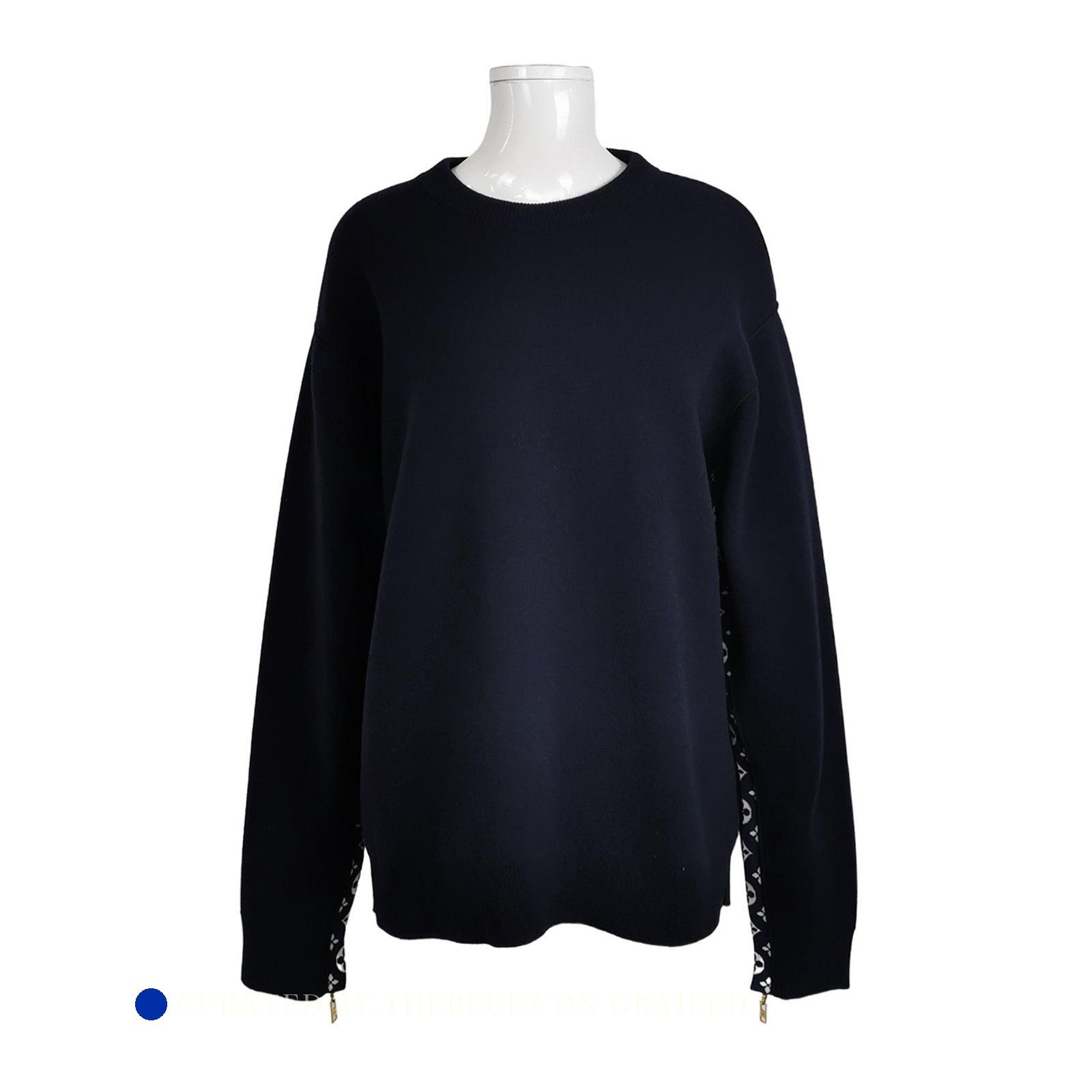 Louis Vuitton Monogram Detail Crewneck Sweater in Blue Size US S / EU 44-46 / 1 - 1 Thumbnail