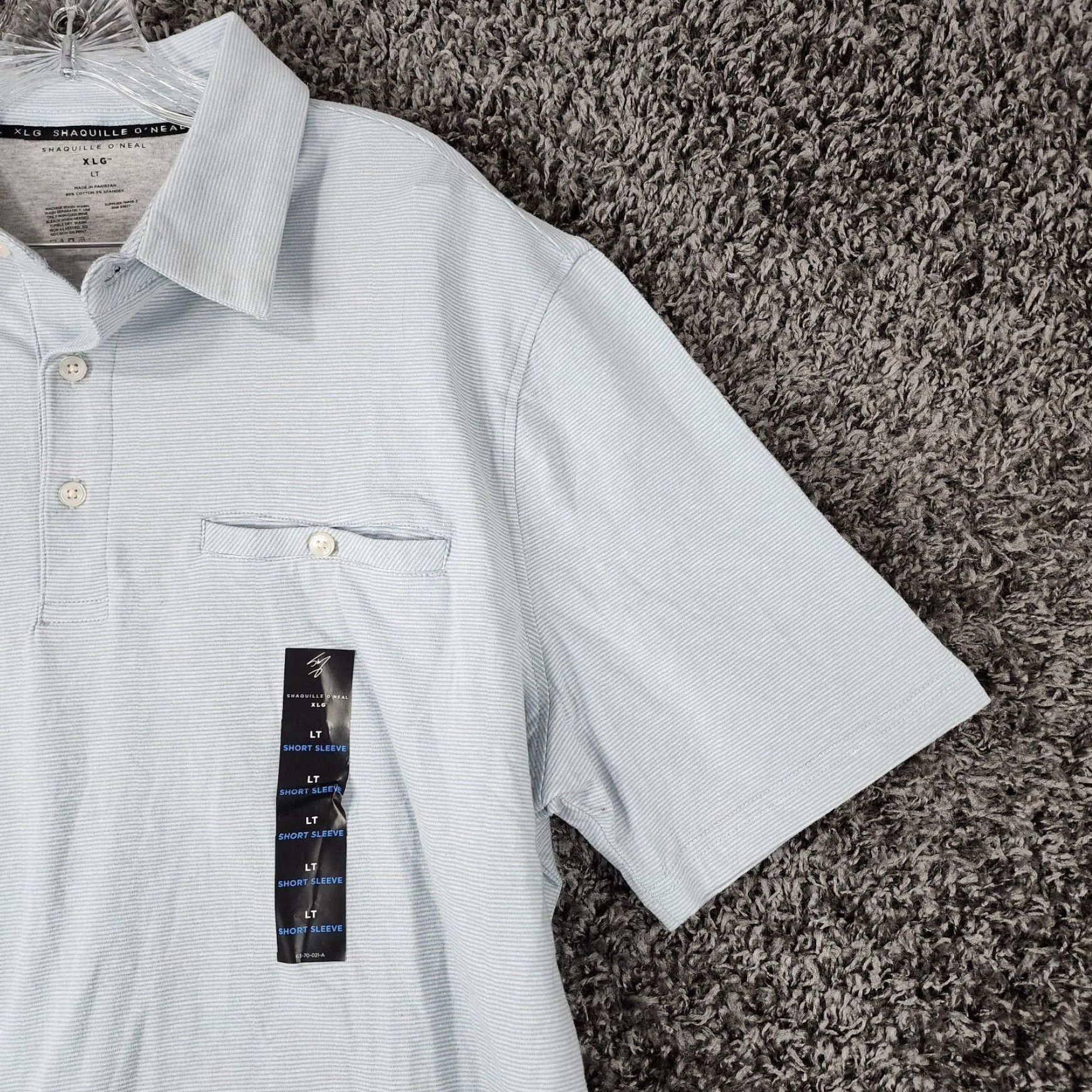 Vintage Shaquille O'neal Mens XL Extra Large Blue Striped Polo Shirt Size US L / EU 52-54 / 3 - 3 Thumbnail