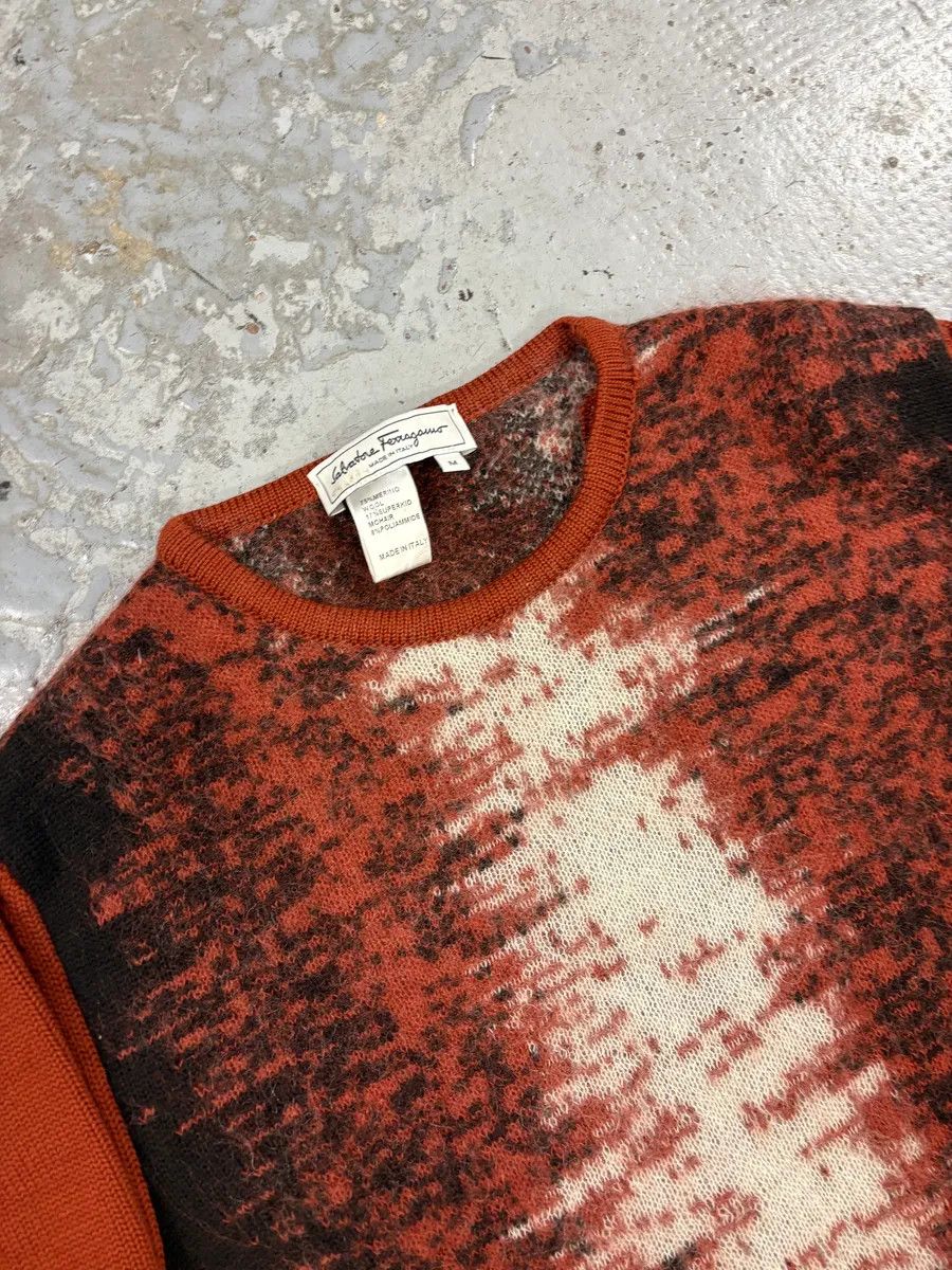 Salvatore Ferragamo 1990s Ferragamo Red Mohair Crewneck Sweater Size US M / EU 48-50 / 2 - 5 Thumbnail