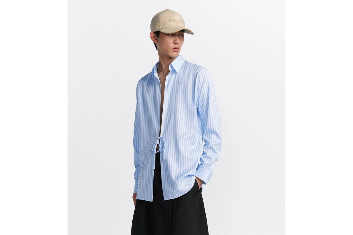 Dior o1bcso1str0226 Shirt with Ties in Blue Size US L / EU 52-54 / 3 - 4 Thumbnail