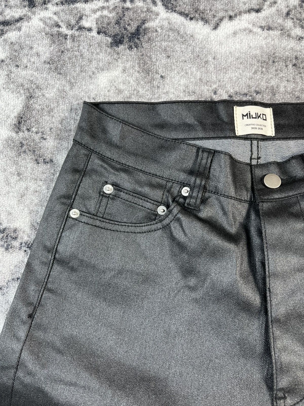 Other MIJKO Coated Denim Leather Look Pants Y2K Straight Fit M Size 31" - 4 Thumbnail