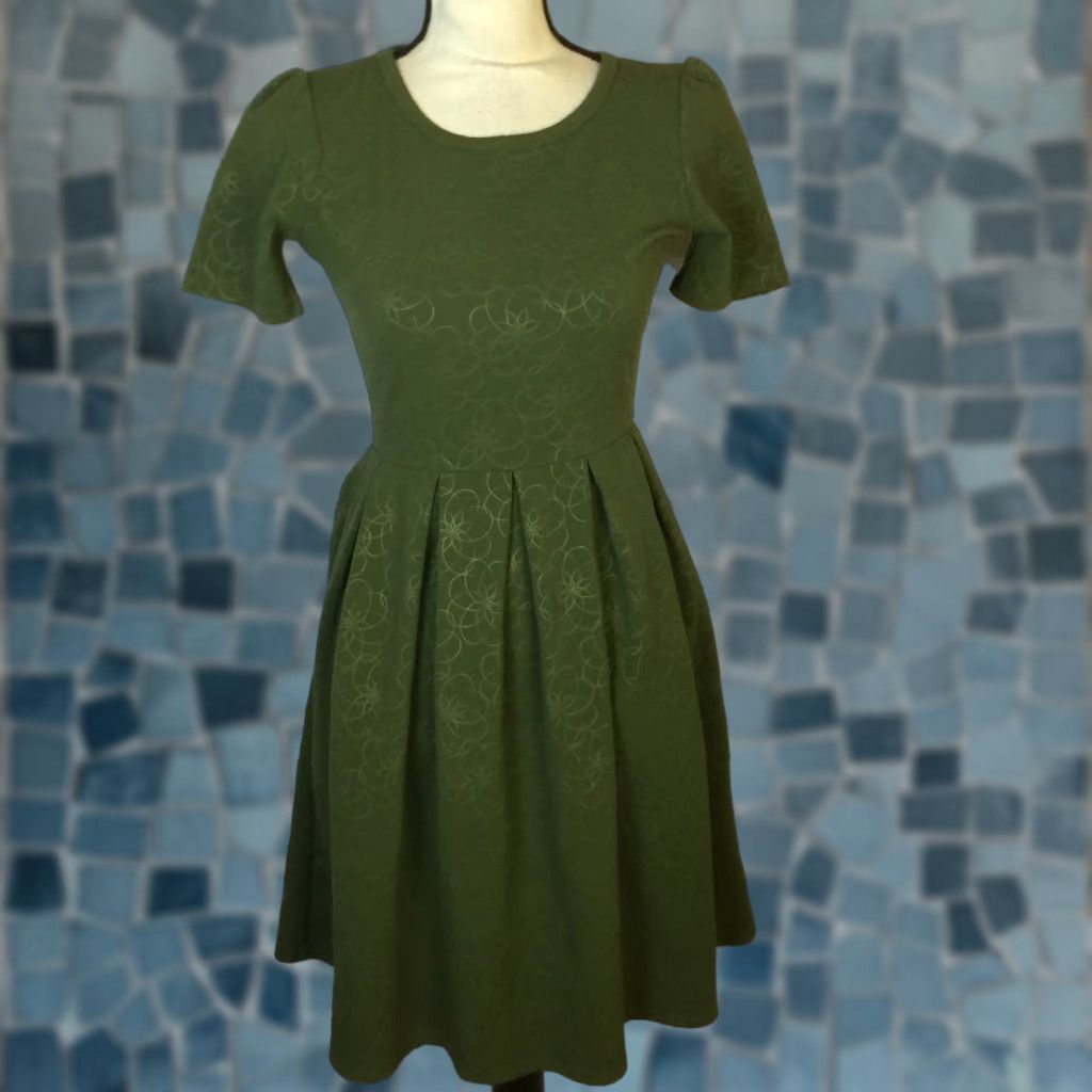 Vintage Lula Roe Nicole Dress Women XXS Floral Spandex Short Sleeve Fit &  Flare | Grailed