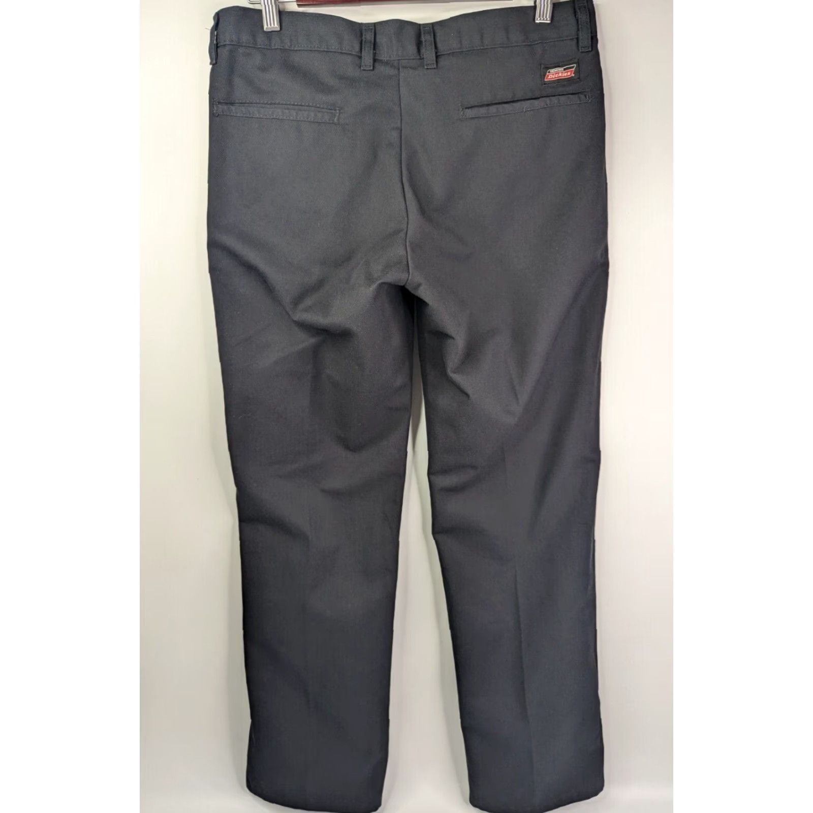 Dickies VINTAGE Dickies Pants Slim Flat Front Straight Leg Workwear Mens 32x32 Black Twill 65/35 Pockets Logo Size US 32 / EU 48 - 4 Thumbnail