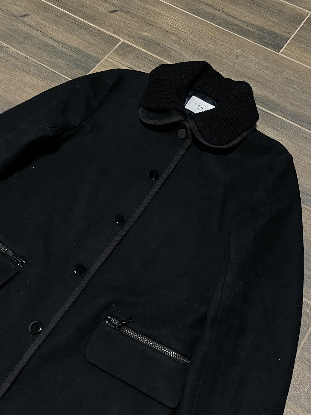 Sandro Sandro paris classic black wool coat jacket Size US S / EU 44-46 / 1 - 2 Thumbnail