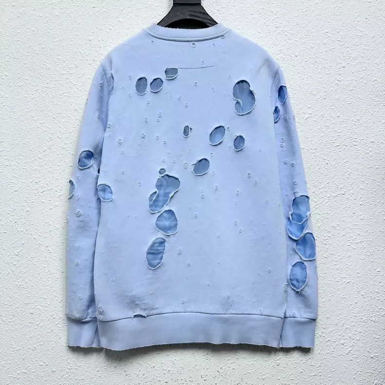 Givenchy Givenchy Ripped Smog Blue Hoodie DY6313 2505-Nextarrow Size US M / EU 48-50 / 2 - 2 Thumbnail