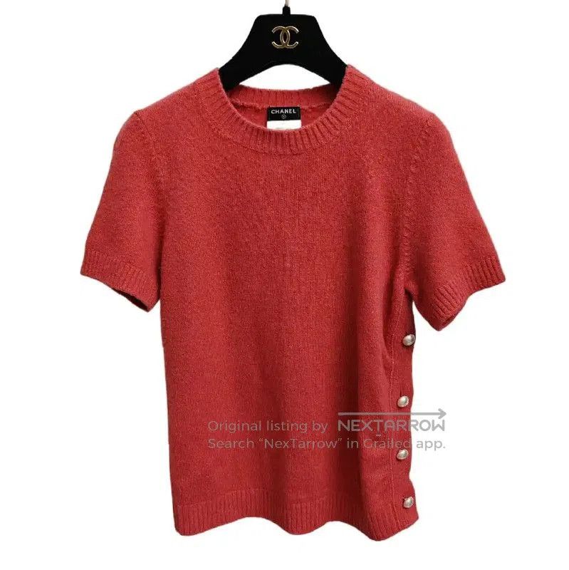 Chanel Chanel Short Sleeve Cashmere Sweater in Watermelon . Size S / US 4 / IT 40 - 1 Thumbnail