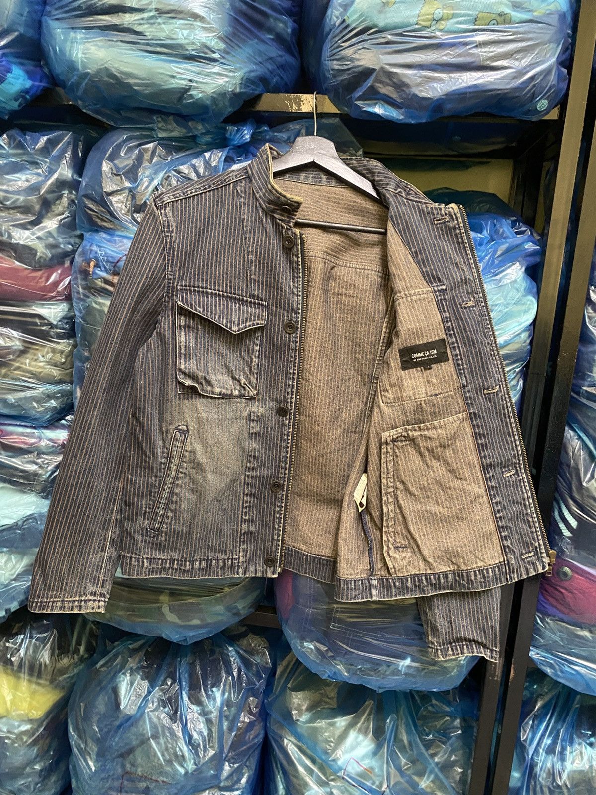 Comme Ca Ism VINTAGE COMME CA ISM INDIGO STRIPE DENIM JACKET Size US M / EU 48-50 / 2 - 10 Thumbnail