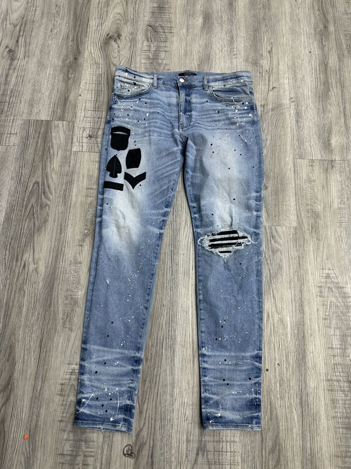 Amiri Amiri - Painted Military Patch Jeans Size US 38 / EU 54 - 1 Thumbnail