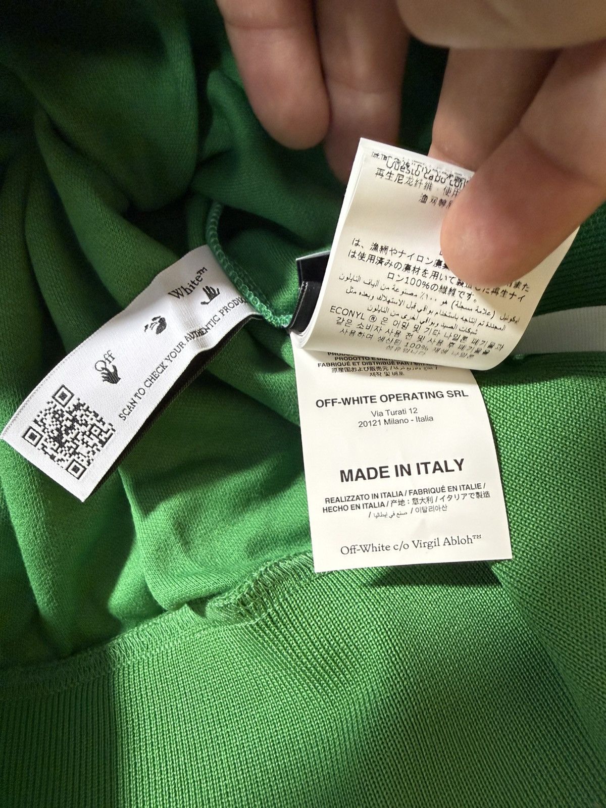 Off-White Off-White Hand Logo Hoodie Green Size US XL / EU 56 / 4 - 11 Thumbnail