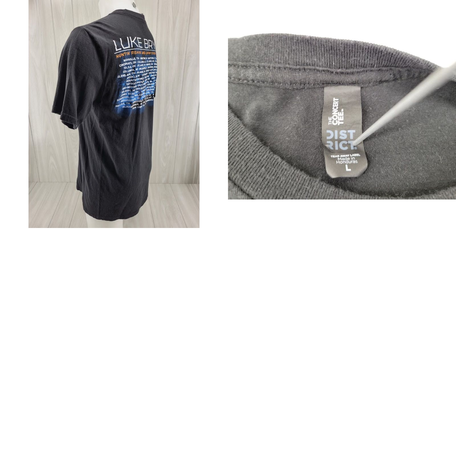 Vintage VINTAGE LUKE BRYAN Live 2017 Hunting Fishing and Loving Every Day Tour Concert T-Shirt L Men Black Short Sleeve Gender Mens Size US L / EU 52-54 / 3 - 8 Thumbnail