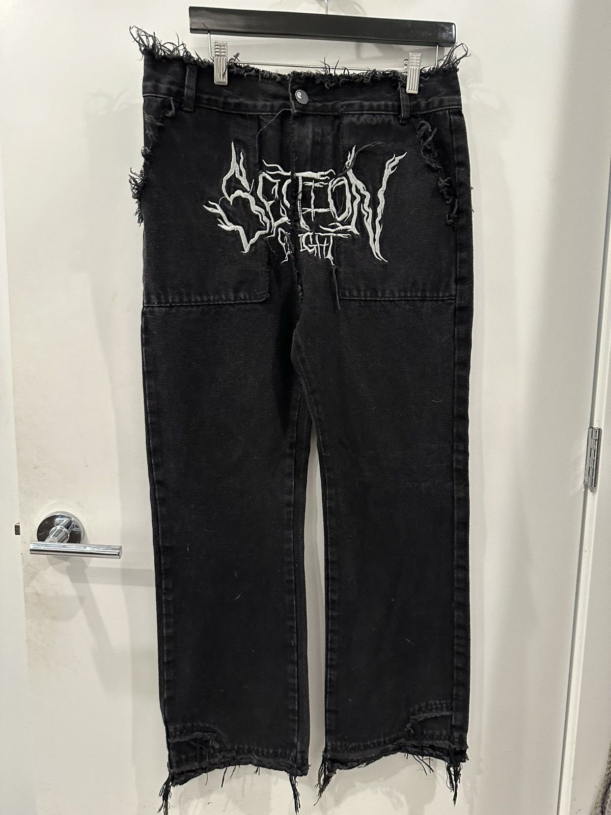 image of Section 8 Frayed Pants in Black, Men's (Size 32)