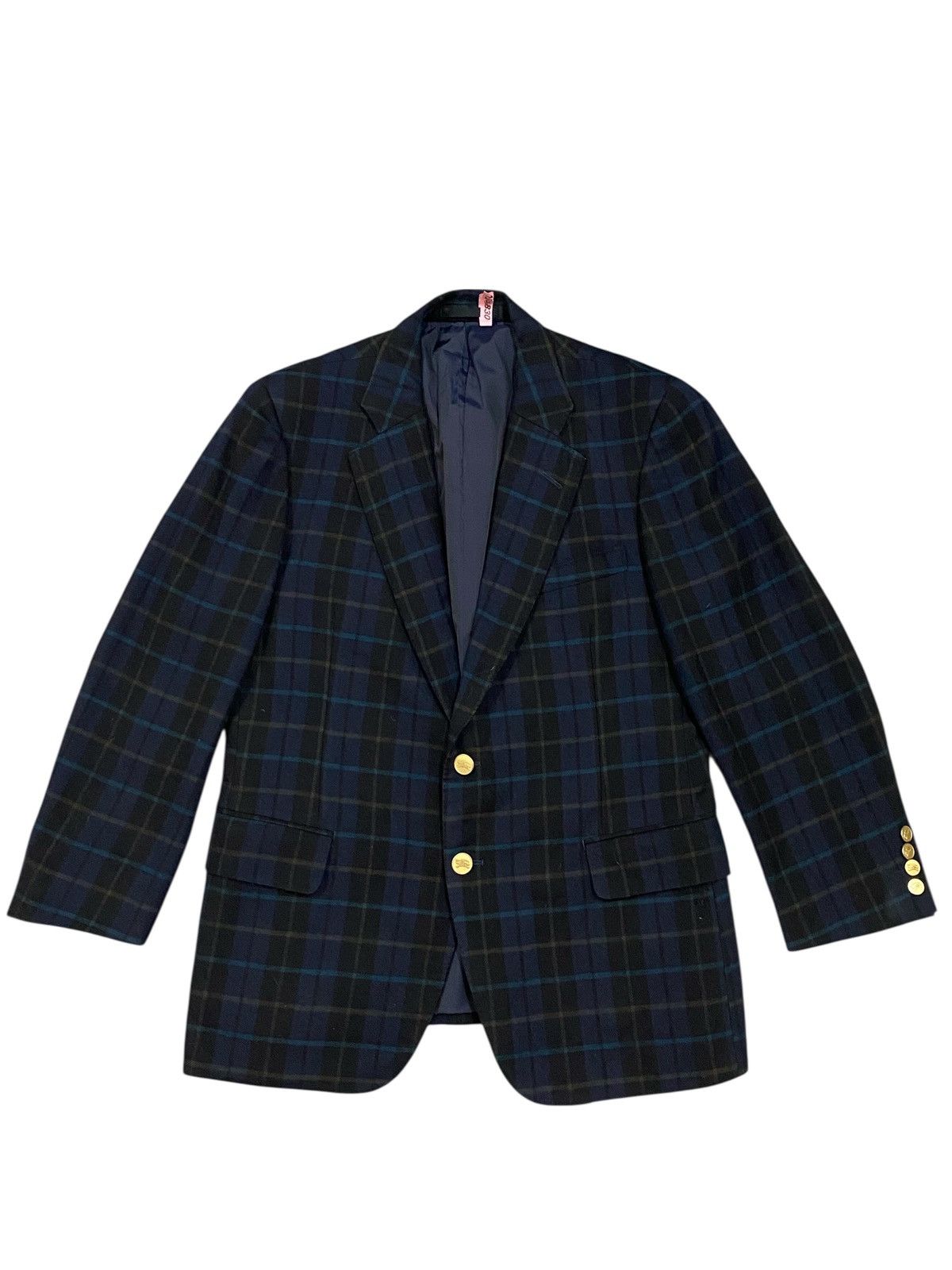 Burberry Prorsum Vtg Burberrys’ Black Watch Tartan Wool Blazer Gold Button Size US S / EU 44-46 / 1 - 1 Thumbnail
