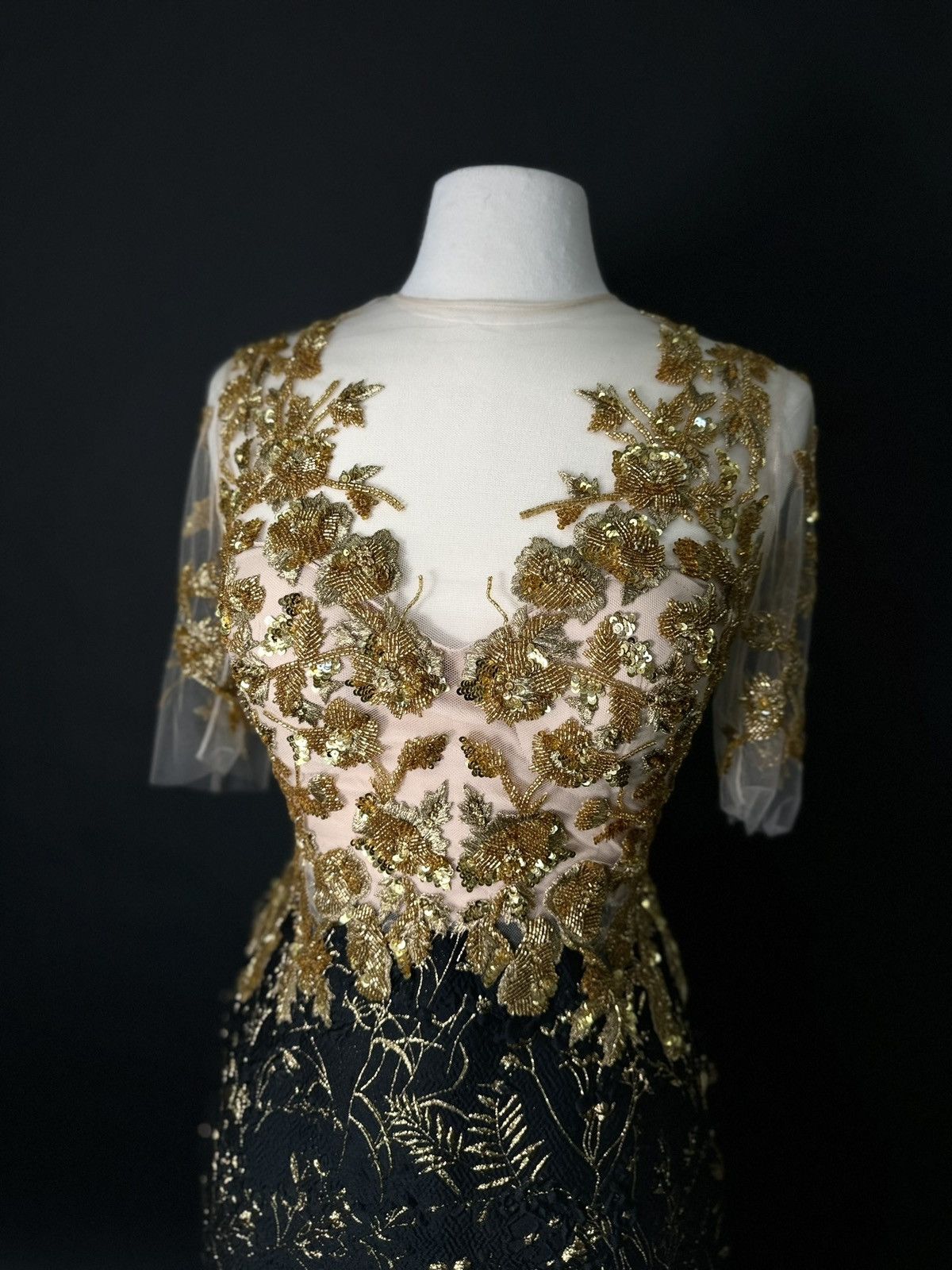 Other Brand New US 10 PAMELLA ROLAND Beaded Embroidered Gown Size L / US 10 / IT 46 - 4 Thumbnail