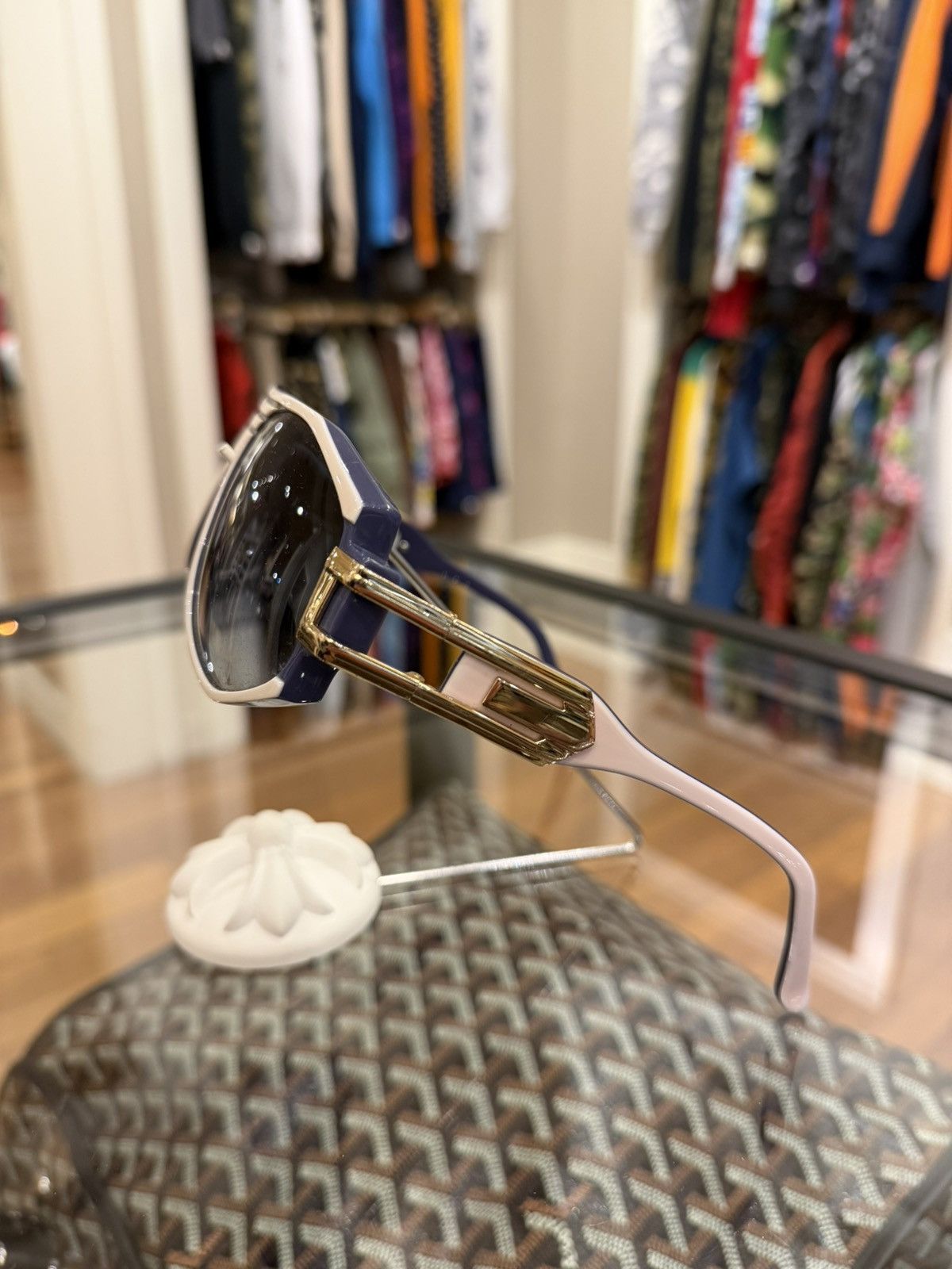 Cazal Cazal Legends 163/3 Sunglasses - Blue/White/Gold Size ONE SIZE - 4 Thumbnail