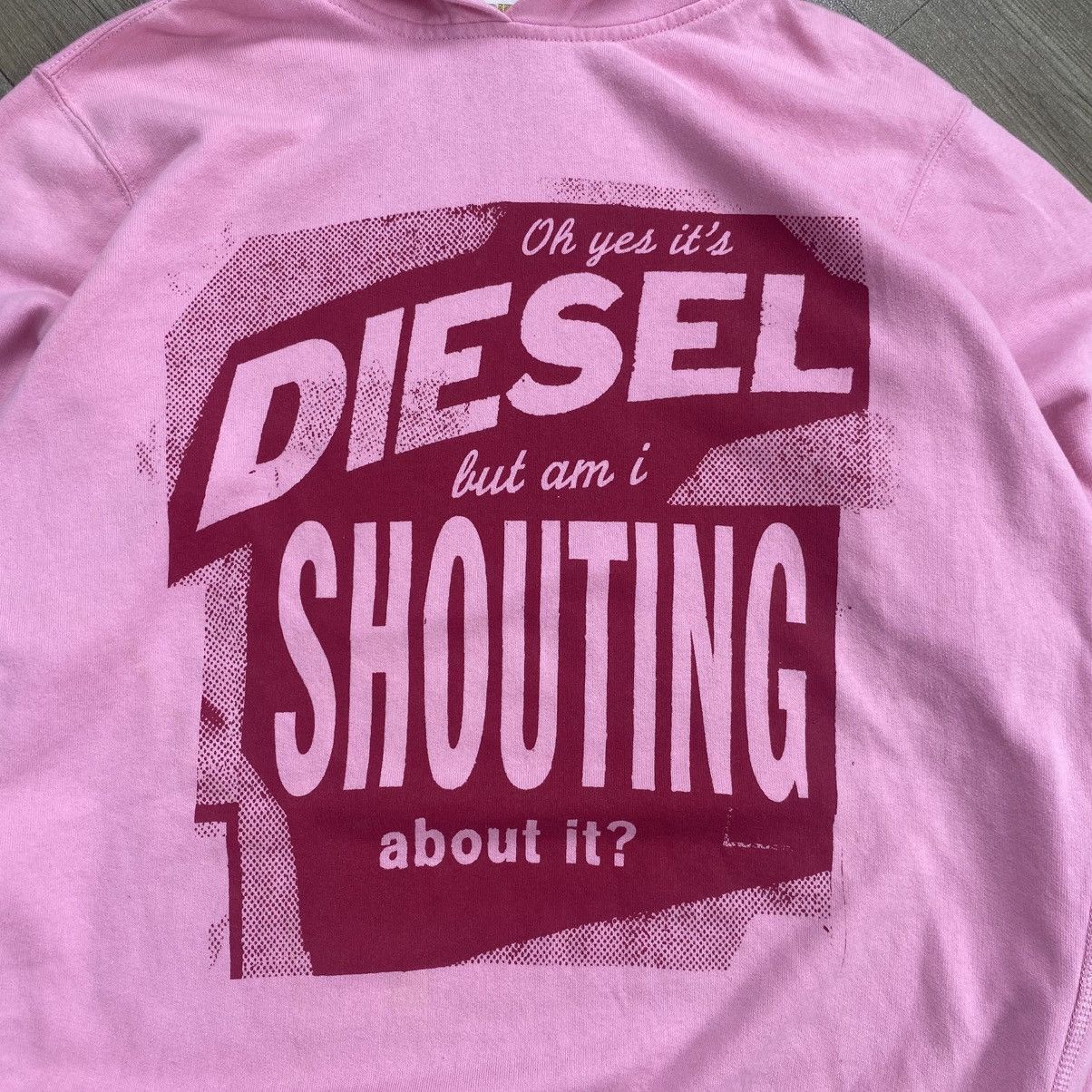 Diesel 2000s Diesel Punk But A Im Shouting Pink Hoodie Size US M / EU 48-50 / 2 - 12 Thumbnail