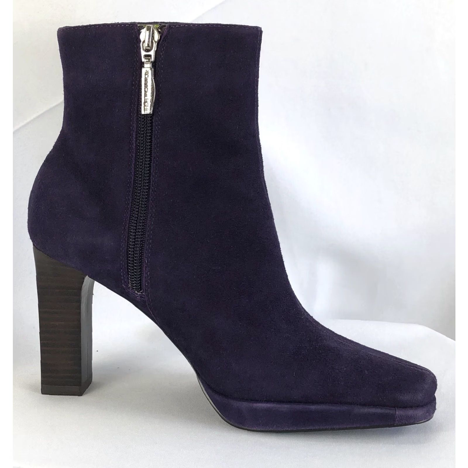 Tommy Hilfiger VINTAGE Tommy Hilfiger Suede Boots 7M Purple 3.5 Heel Square Toe Bootie Women Size US 7 / IT 37 - 4 Thumbnail