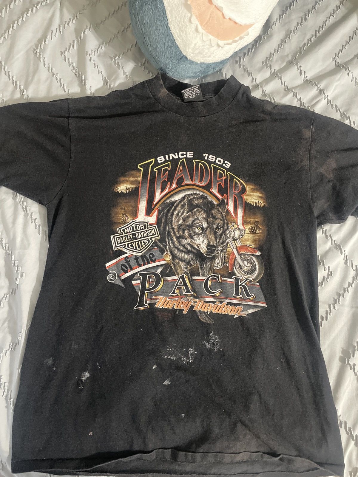Harley Davidson Vintage 90s Harley Davidson emblem Leander of the pack tee Size US XL / EU 56 / 4 - 1 Thumbnail