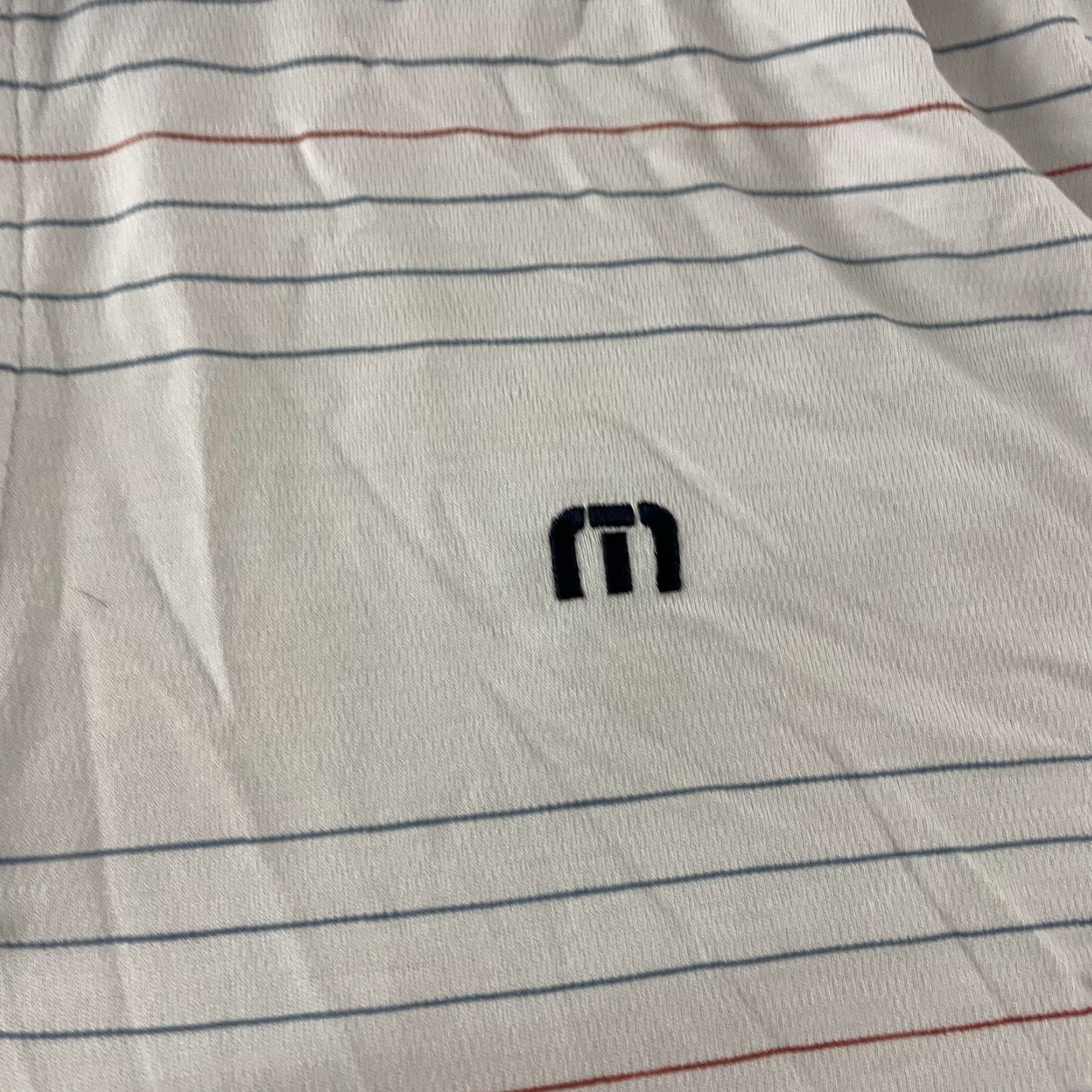 TravisMathew Travis Mathew Short Sleeve Striped Button-Up Golf Polo Shirt Mens XXL White Size US XXL / EU 58 / 5 - 3 Thumbnail