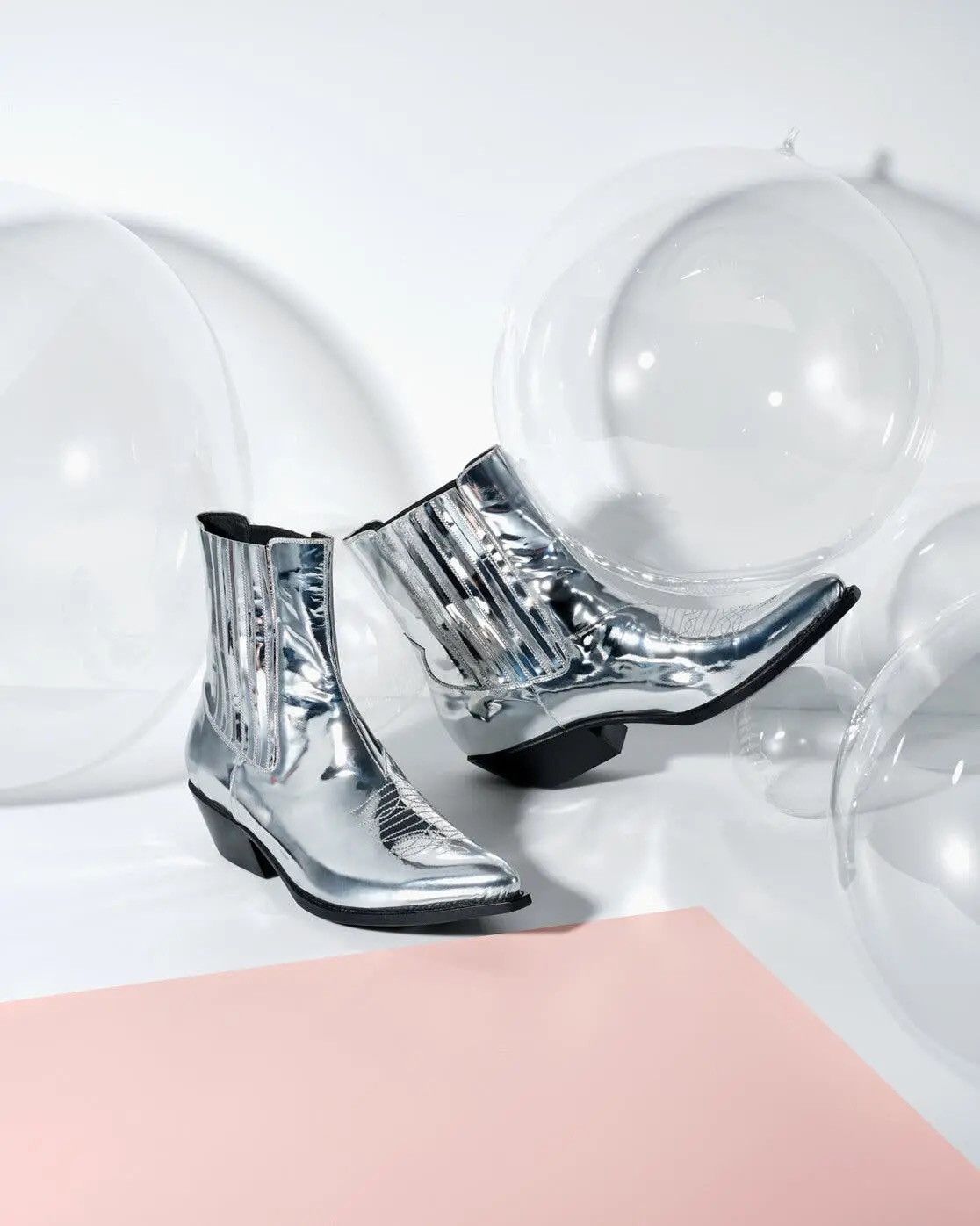 Celine Silver Jacno Leather Boots Size US 6 / EU 39 - 2 Thumbnail