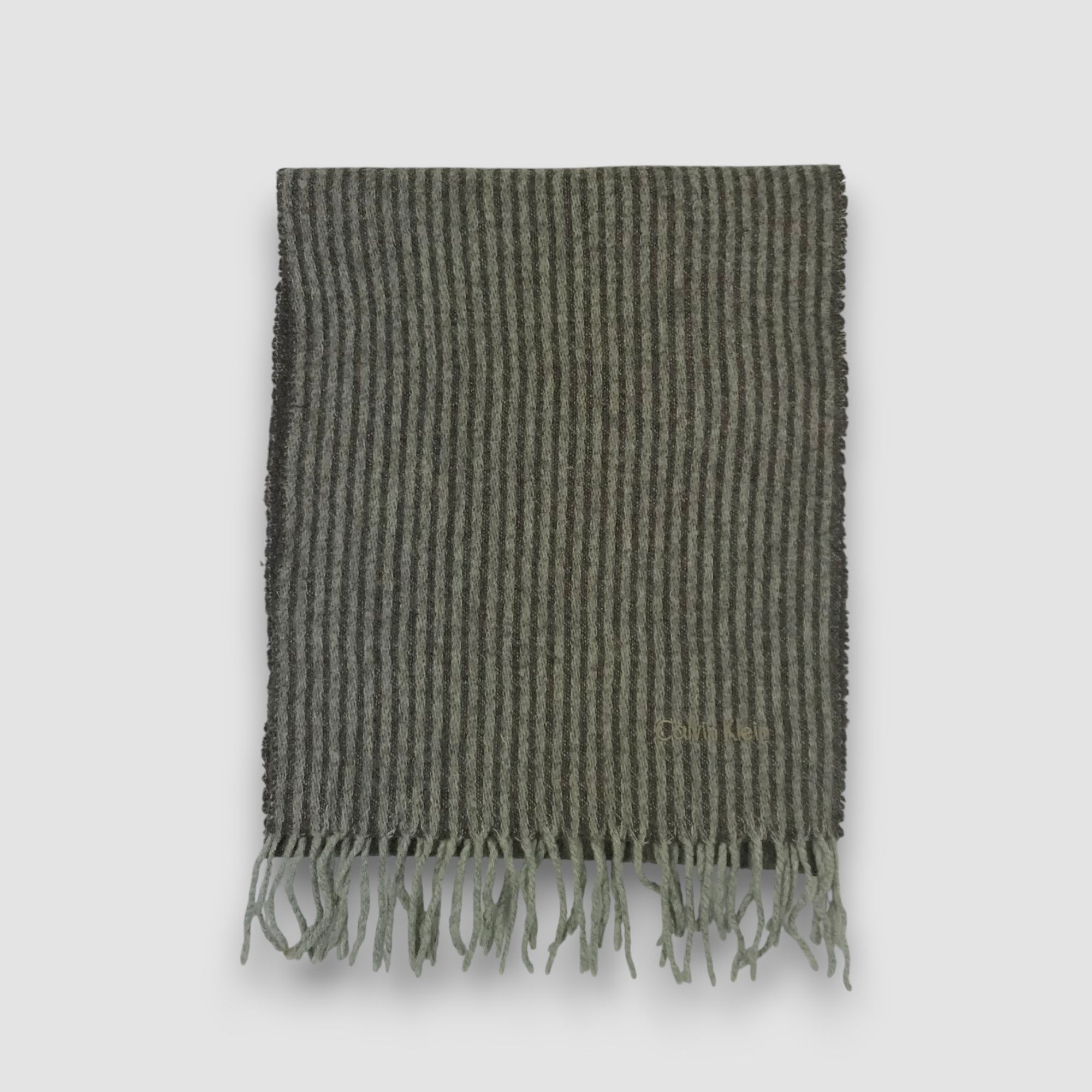 Calvin Klein Vintage Calvin Klein Scarf Striped Muffler Wool Scarves Size ONE SIZE - 2 Thumbnail
