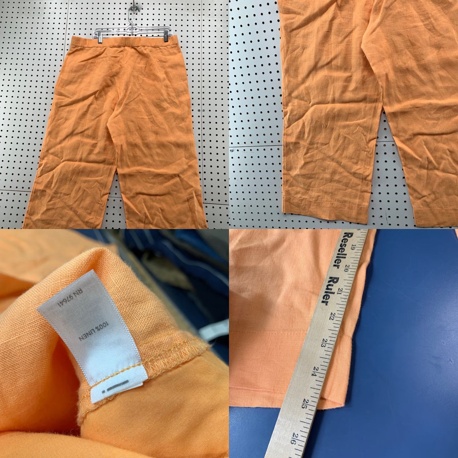 J. Jill J. Jill 100% Linen Cropped Pants Womens Large Orange Wide-Leg Casual Shirt Pants Womens Large Orange Linen Cropped Wide-Leg Size 36" / US 14 / IT 50 - 8 Thumbnail