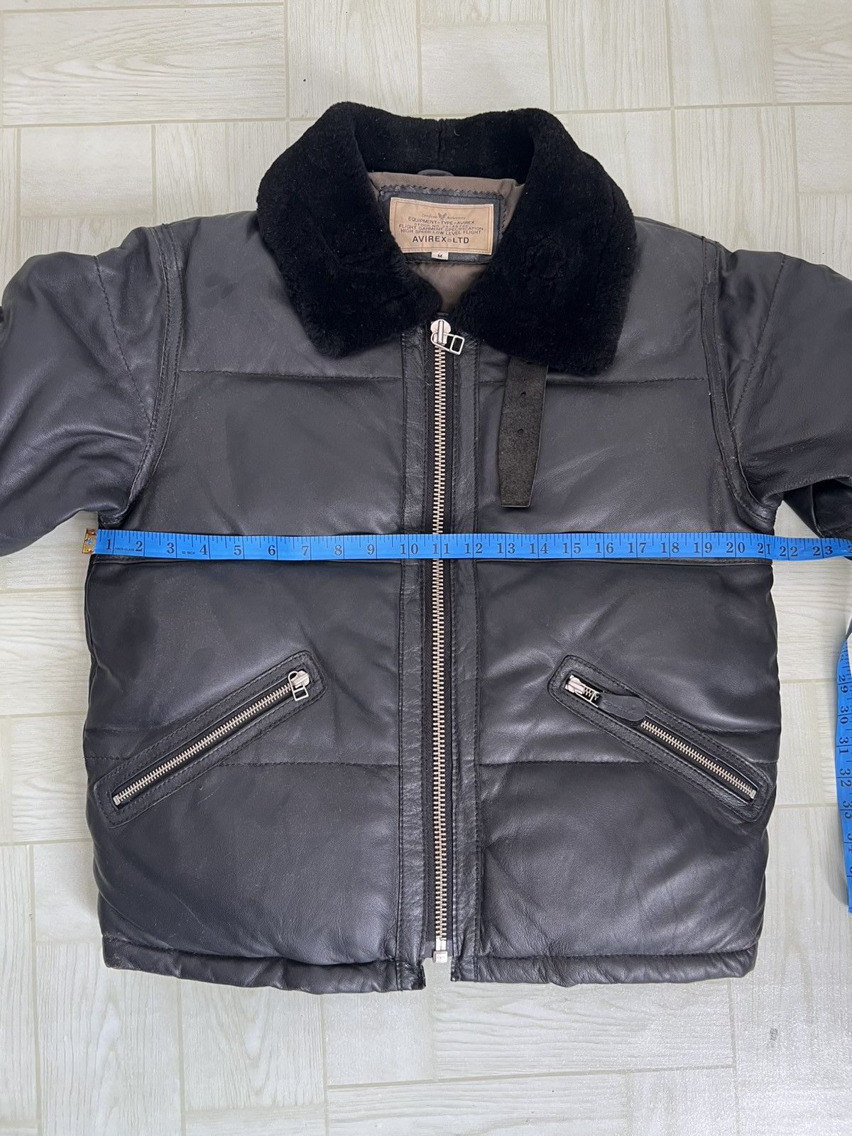 Avirex GRAIL🔥90s Avirex Genuine Sheep Leather Fur Neck Down Jacket Size US M / EU 48-50 / 2 - 12 Thumbnail
