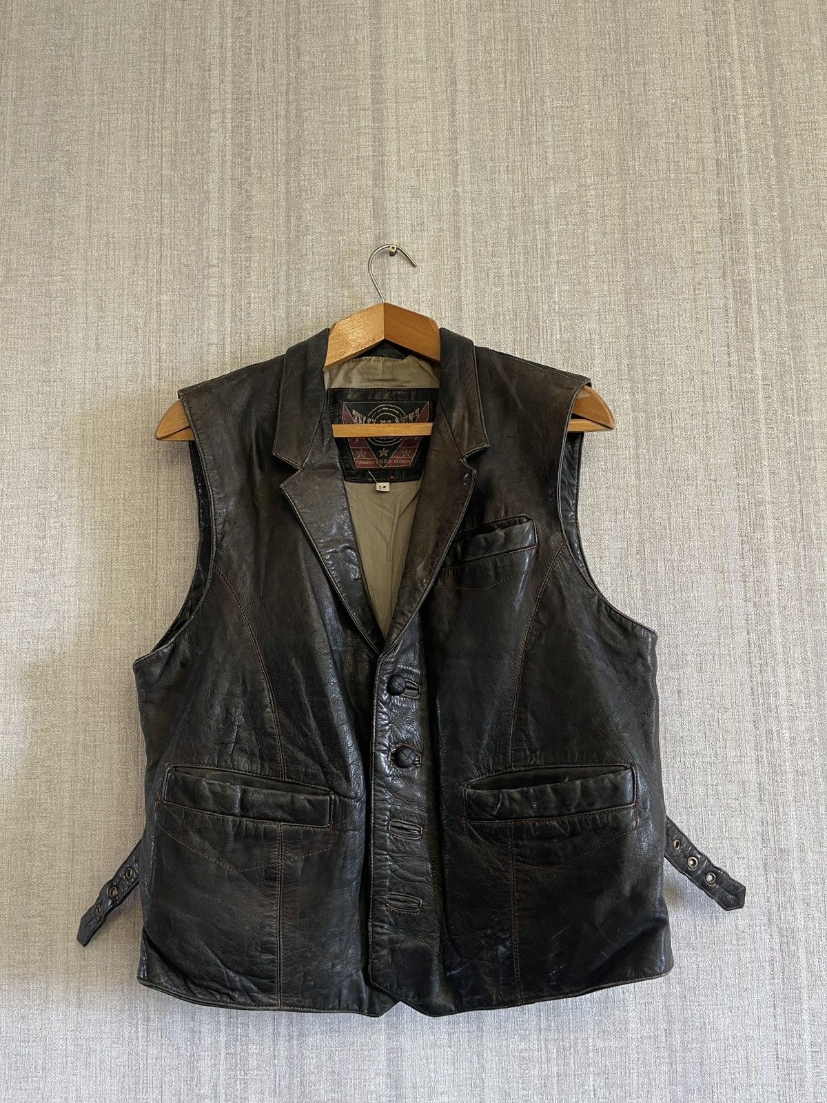 Vintage leather bikers vest