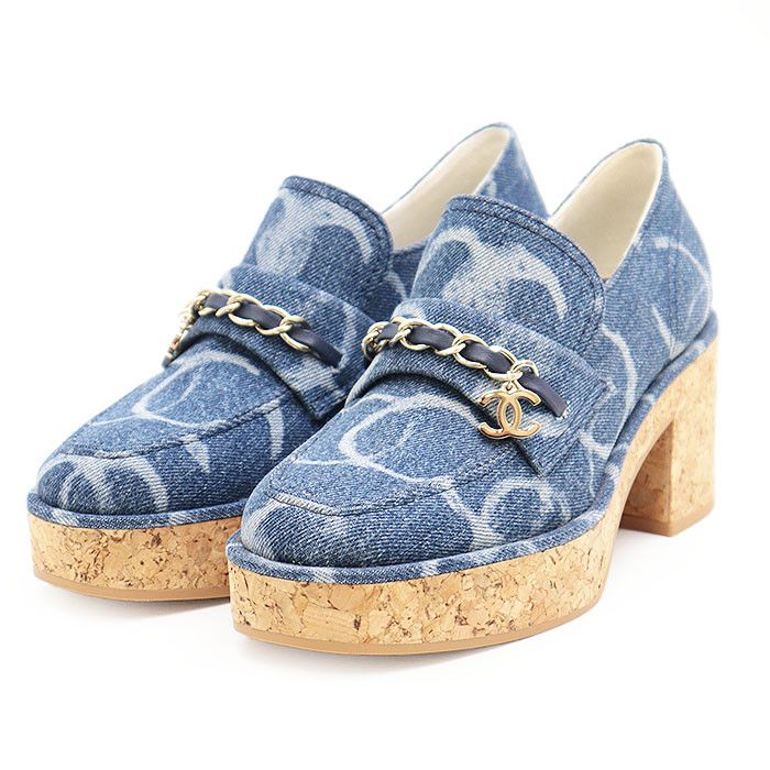 Chanel Chanel 23B G45142 Denim Loafer Denim Shoes G45142 DUTY FREE for USA