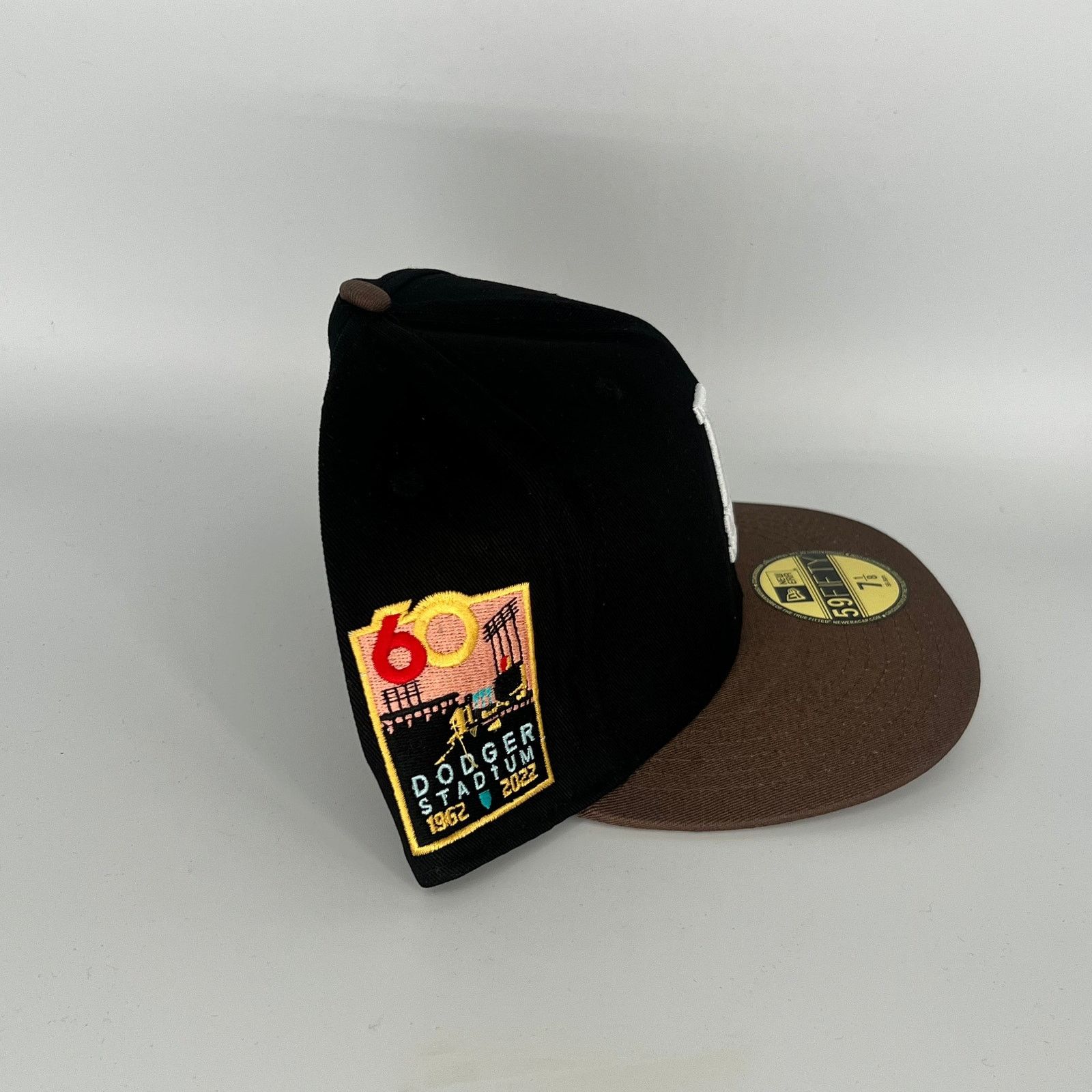 New Era Size 7 Black Brown LA Dodgers 60 Year Dodger Stadium Size ONE SIZE - 2 Thumbnail