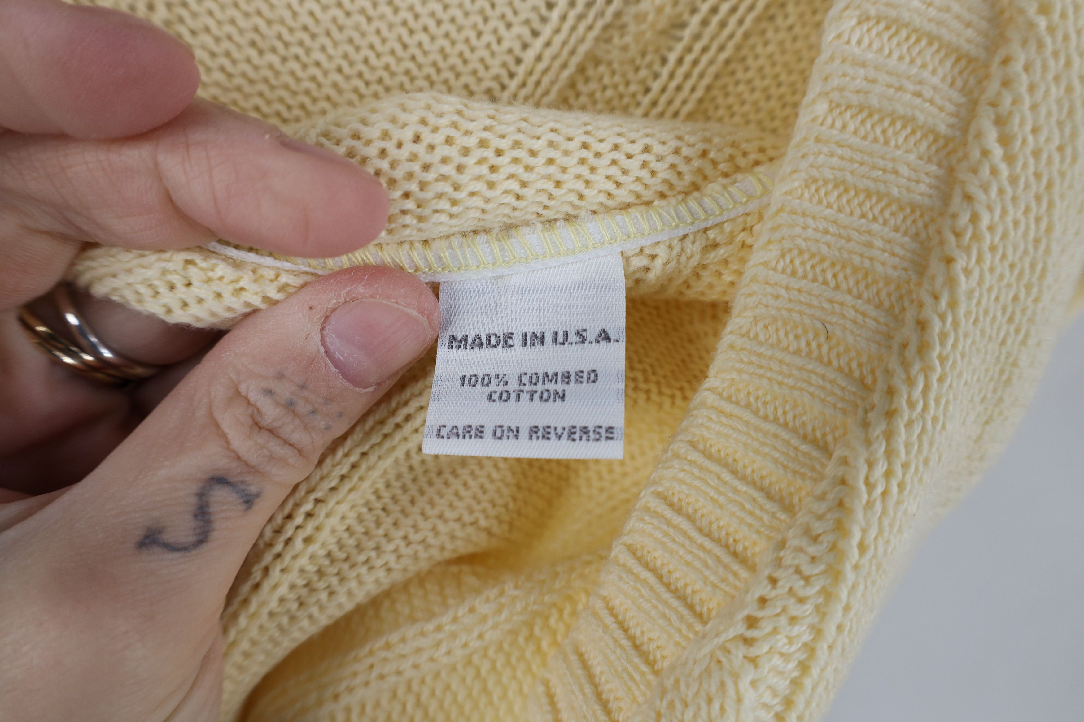 Vintage Vintage 90s Streetwear Cotton Cable Knit Ribbed Sweater USA Size US XL / EU 56 / 4 - 11 Thumbnail