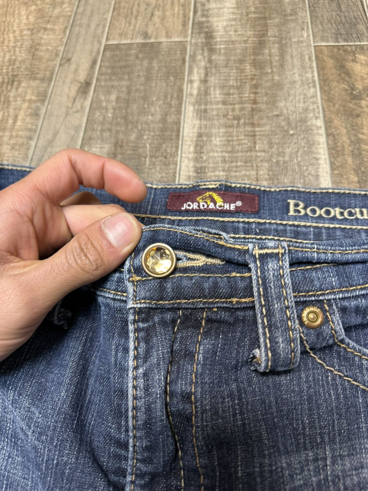 Jordache Vintage Jordache Dark Blue Denim Jeans Bootcut Fit Size 30" / US 8 / IT 44 - 3 Thumbnail