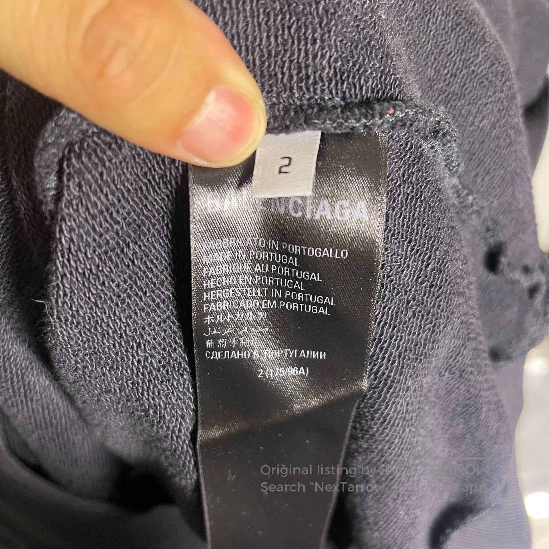 Balenciaga Balenciaga Washed Black Embroidered Hoodie 3XL. Size US M / EU 48-50 / 2 - 4 Thumbnail