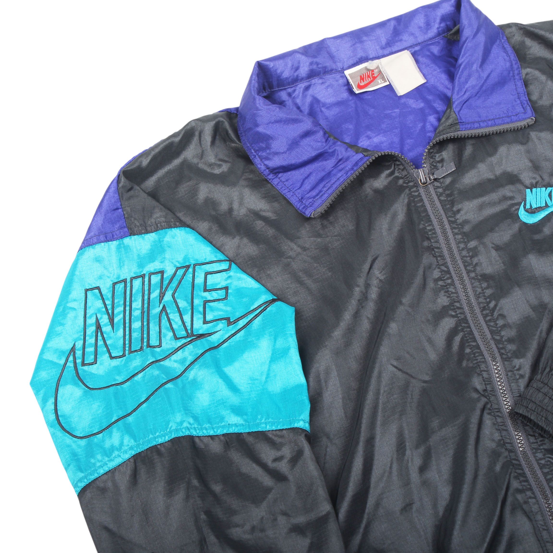 Nike Vintage Nike Big Swoosh Logo Windbreaker Jacket Size US XL / EU 56 / 4 - 3 Thumbnail