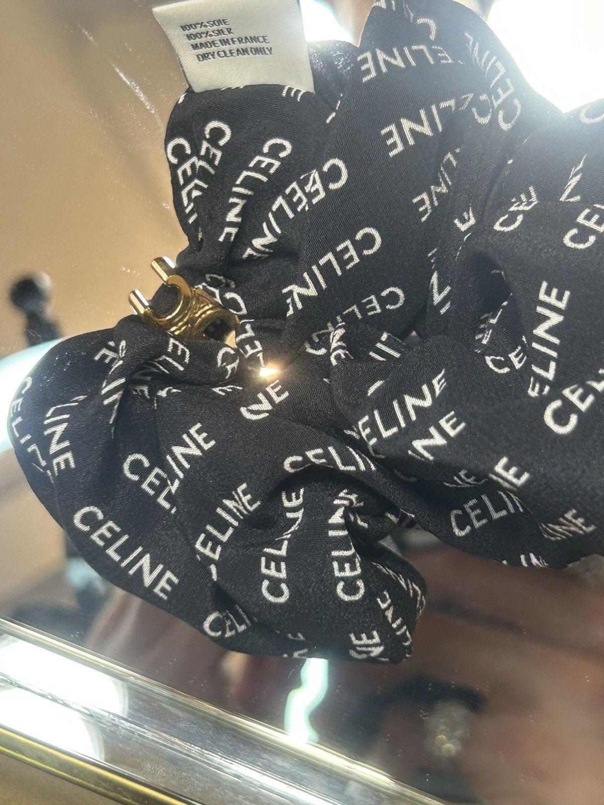 Celine Celine Black Silk Hair Scrunchy Size ONE SIZE - 4 Thumbnail