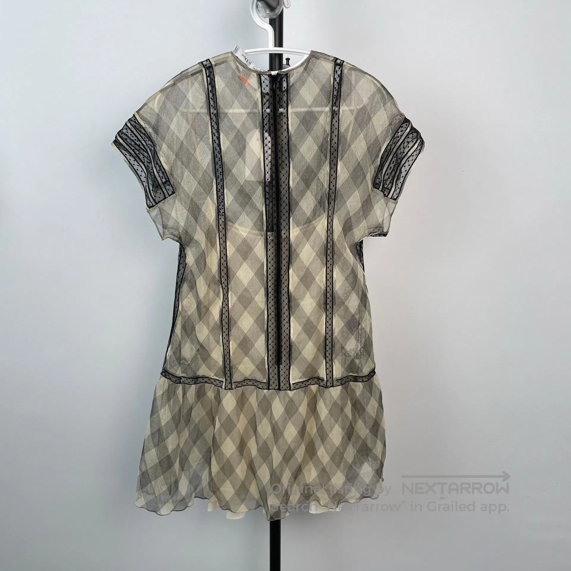 Dior Dior Black and white checkered lace sheer dress with linin Size S / US 4 / IT 40 - 2 Thumbnail