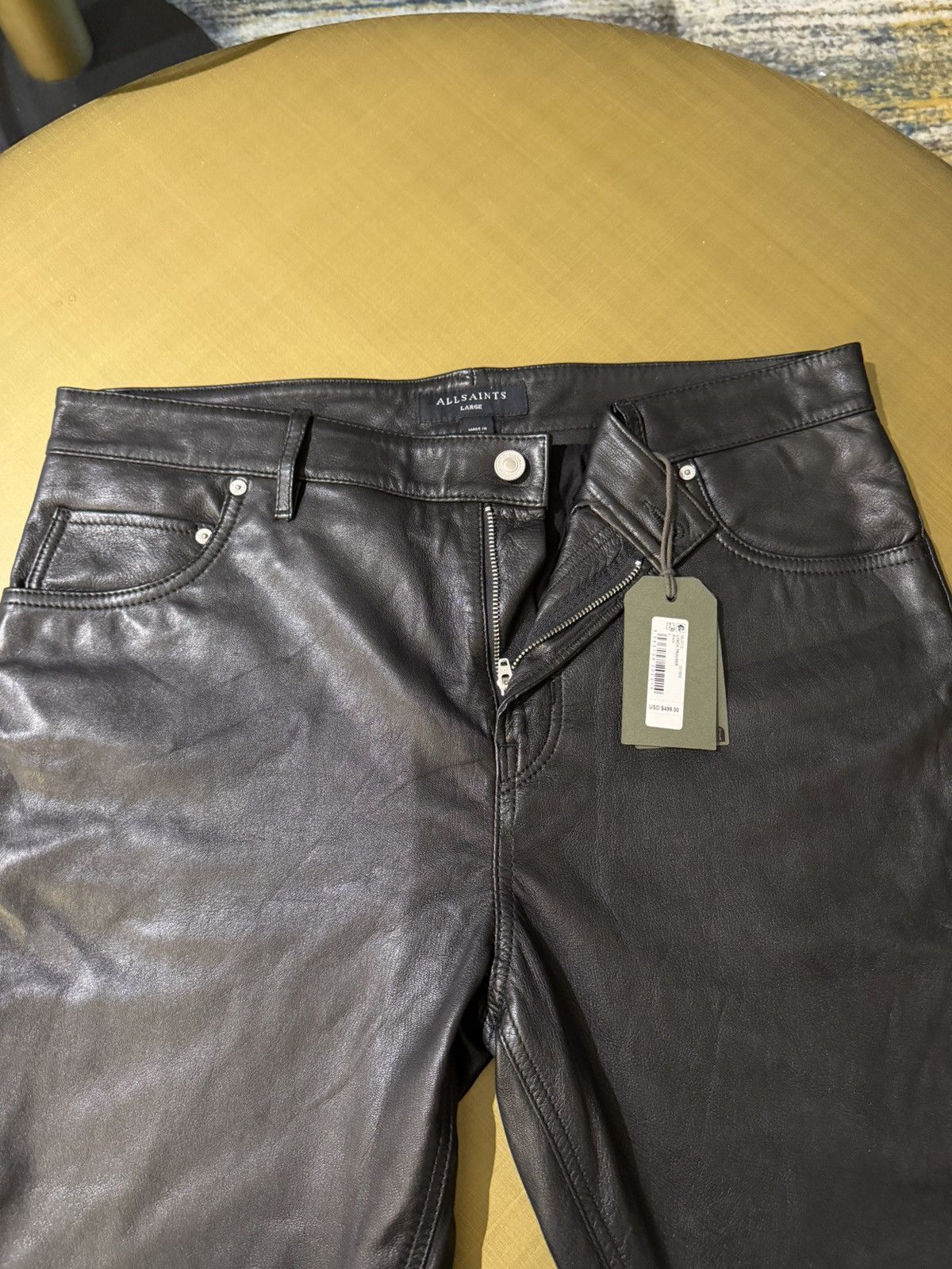 Allsaints AllSaints Black Leather Trousers Size Large NWT $499 Retail Size US 34 / EU 50 - 4 Thumbnail