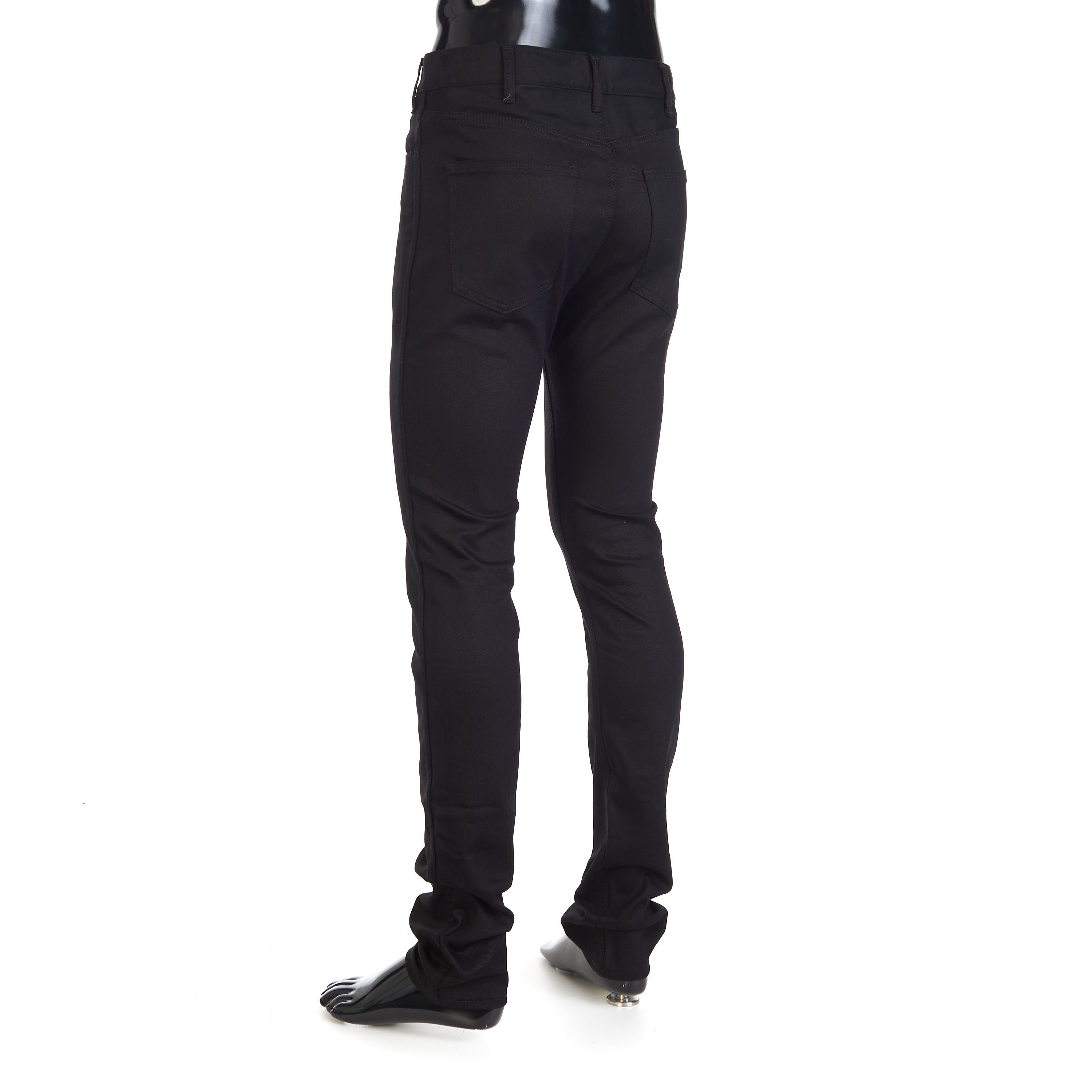 Celine Skinny Jeans - Vintage Pure Black Wash Denim, Low-Rise Size US 30 / EU 46 - 4 Thumbnail
