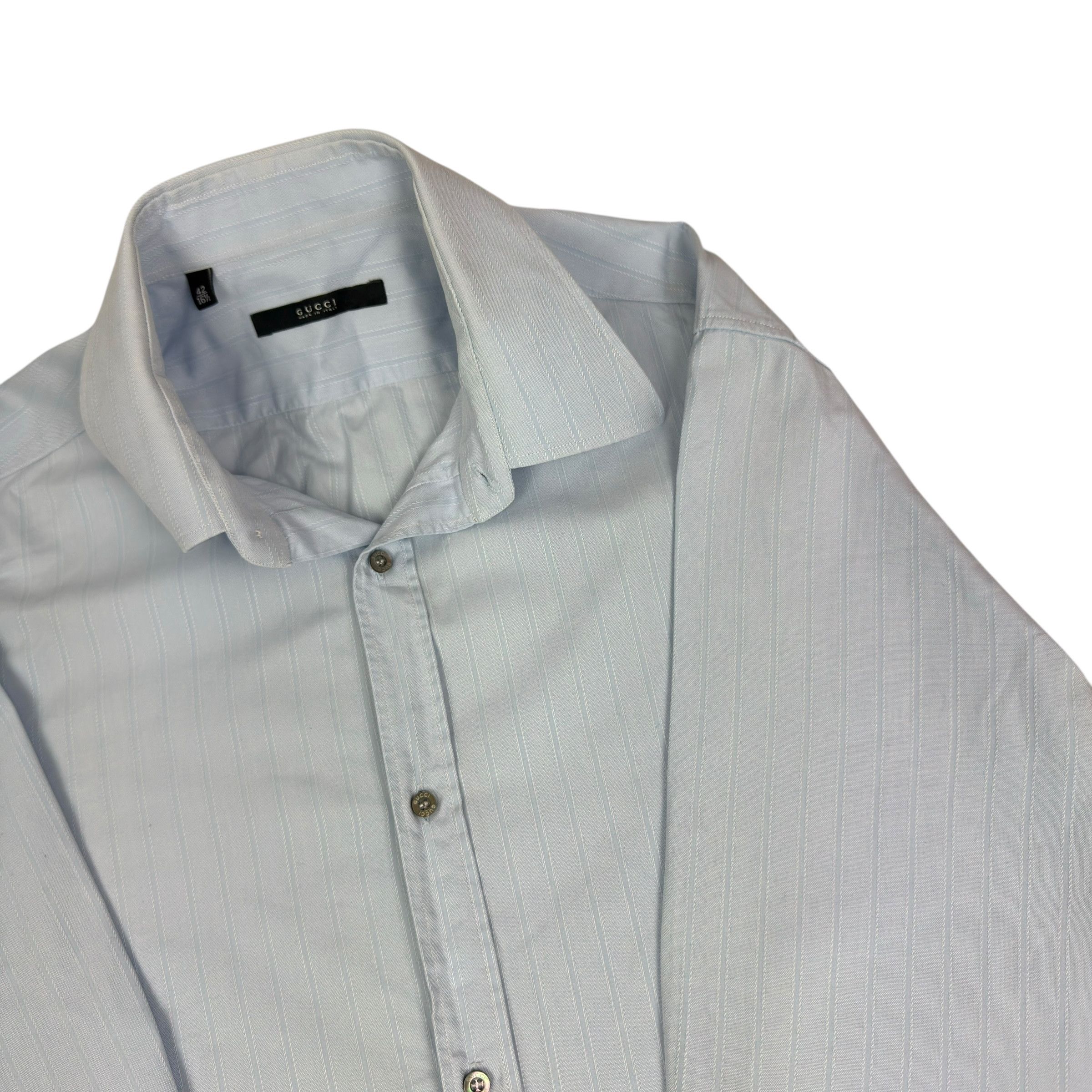 Gucci Gucci Women's Light Blue Formal Business Dress Shirt 42 Size M / US 6-8 / IT 42-44 - 3 Thumbnail
