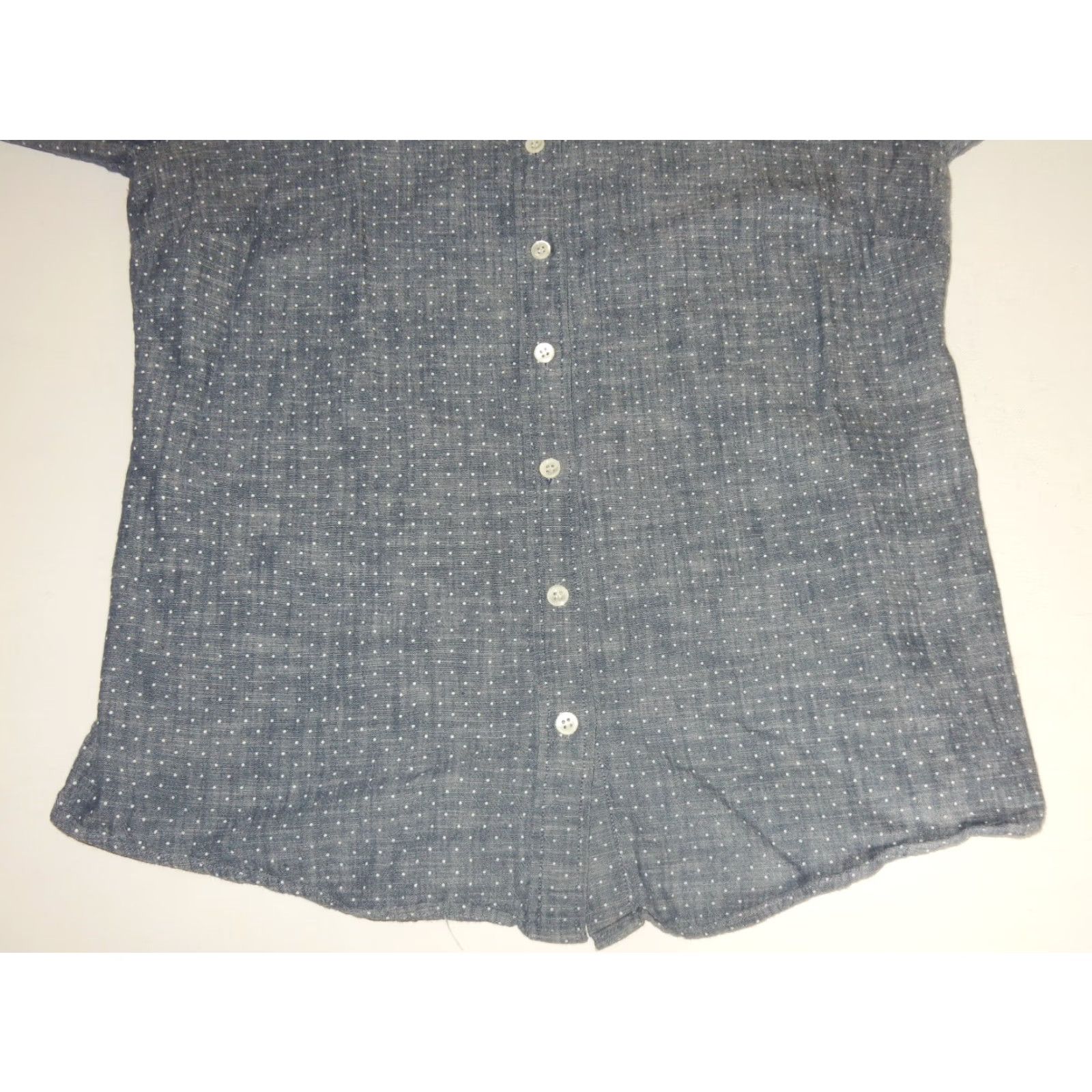 J.Crew Women's J.CREW Button-Up Shirt Long Sleeve Polka Dot Chambray Blue Size S, Shirt, Women, 27 Inch Length, 19.5 Inch Chest, Button Front, Vintage? Size S / US 4 / IT 40 - 3 Thumbnail