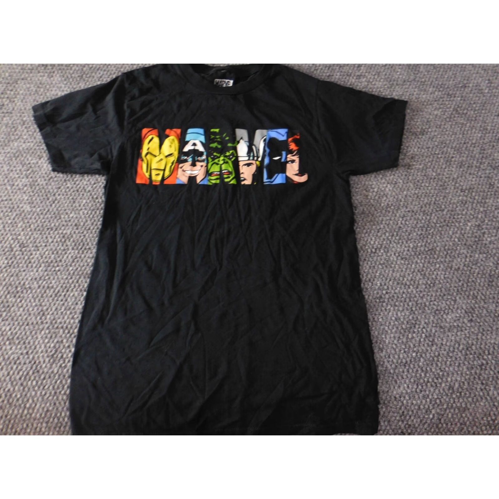Vintage Marvel Mens Shirt Small Black Heroes Graphic Comics T-Shirt Crew Neck Short Sleeve Cotton Blend Polyester Logo Regular Size S Black Mens $ Size US S / EU 44-46 / 1 - 3 Thumbnail
