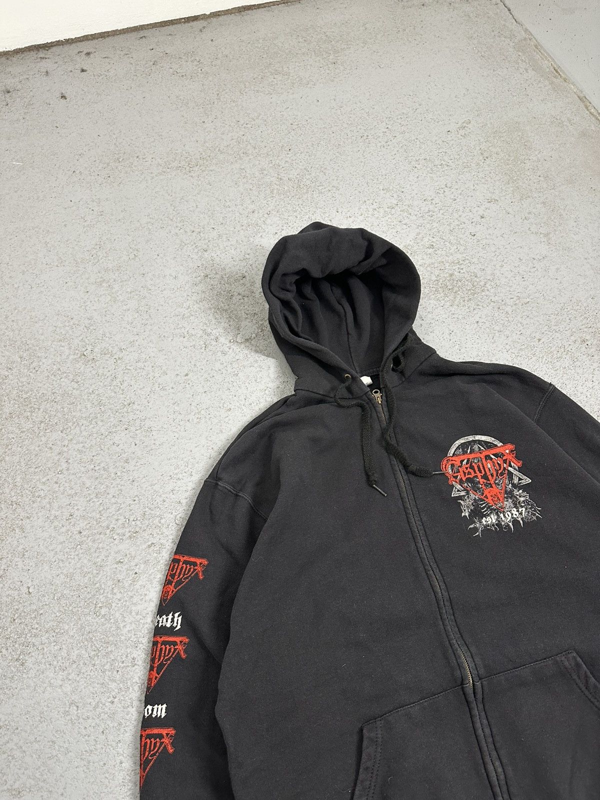 Band Tees Asphyx Death Doom Divison Rock Zip Hoodie Size US XL / EU 56 / 4 - 3 Thumbnail